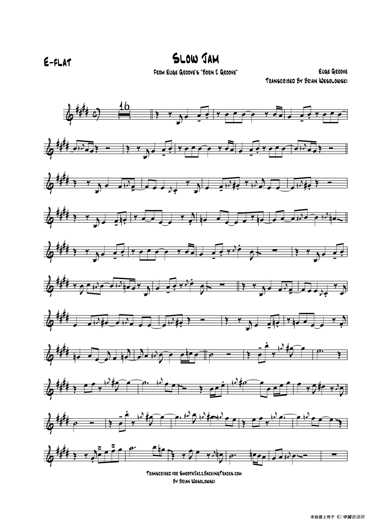 Slow Jam（中音萨克斯）