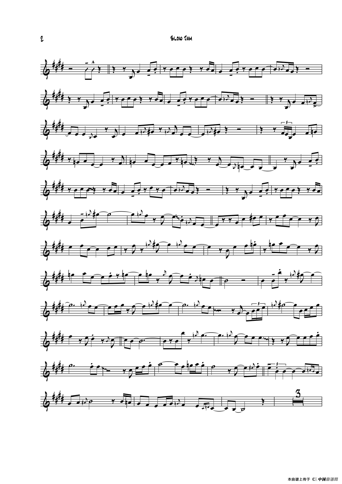 Slow Jam（中音萨克斯）