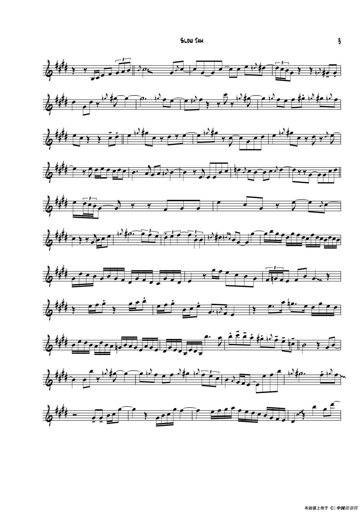 Slow Jam（中音萨克斯）