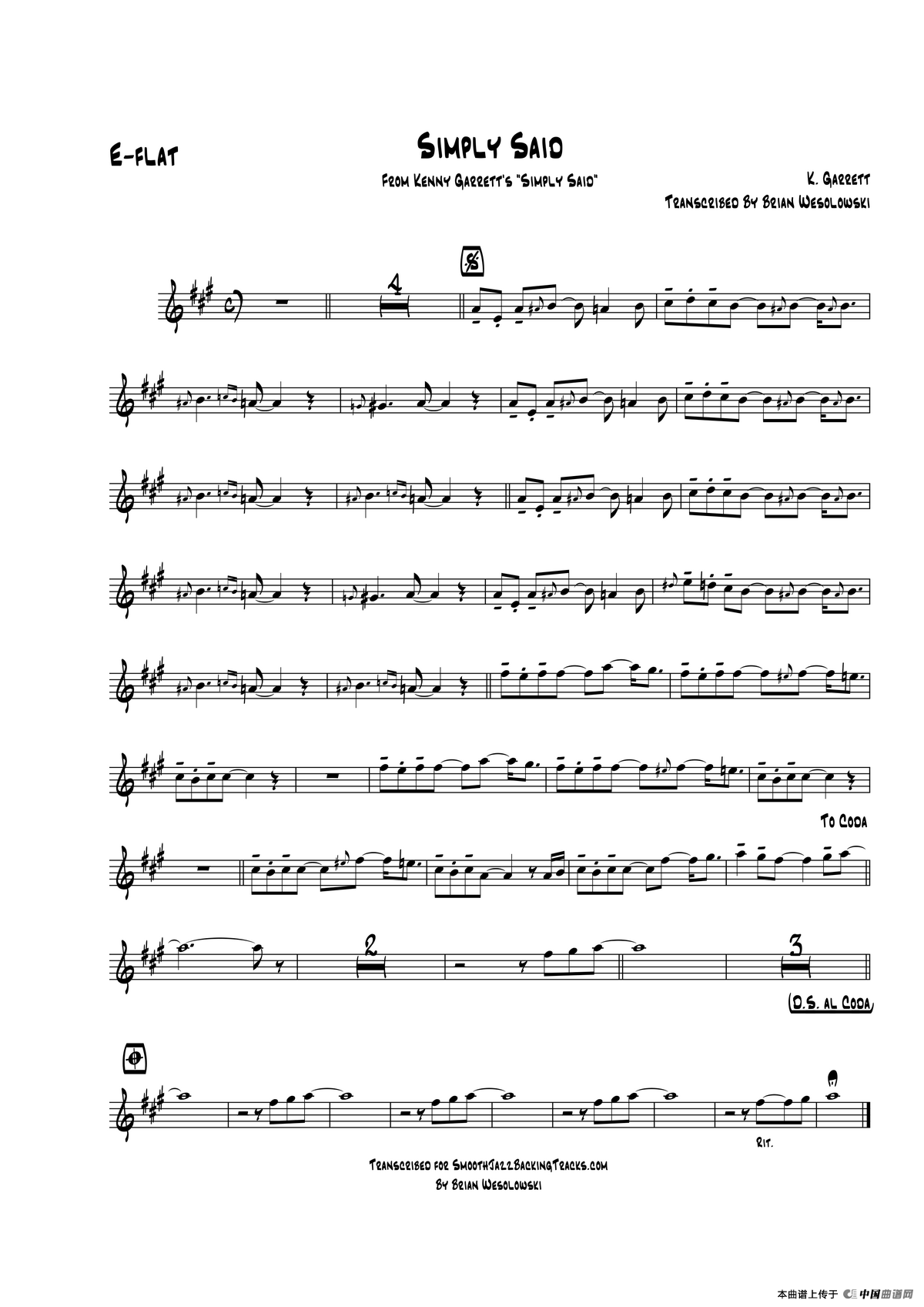 Simply Said（中音萨克斯）