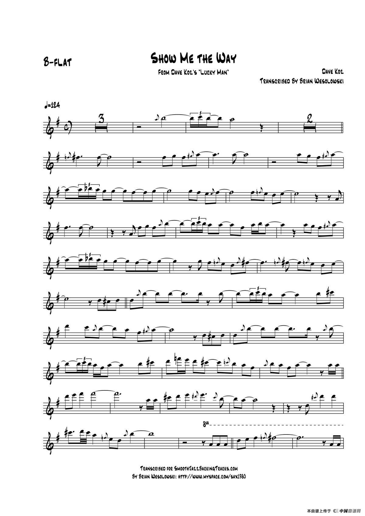 Show Me The Way（次中音萨克斯）