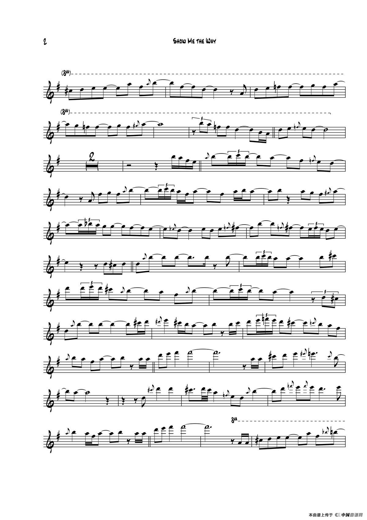 Show Me The Way（次中音萨克斯）