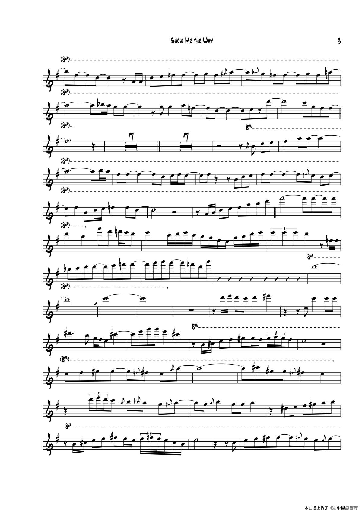Show Me The Way（次中音萨克斯）