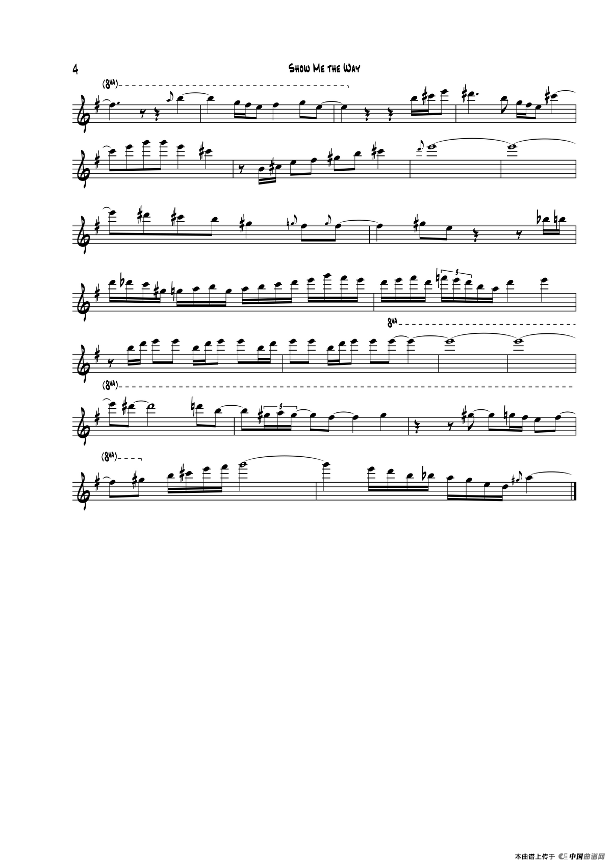Show Me The Way（次中音萨克斯）