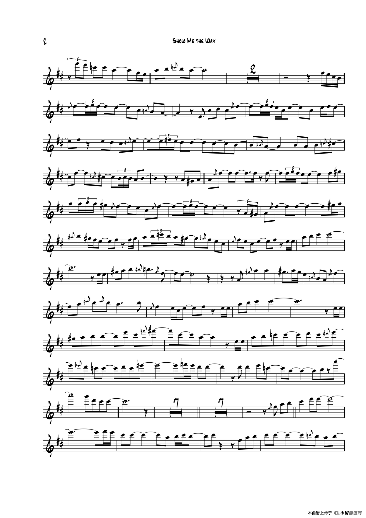 Show Me The Way（中音萨克斯）