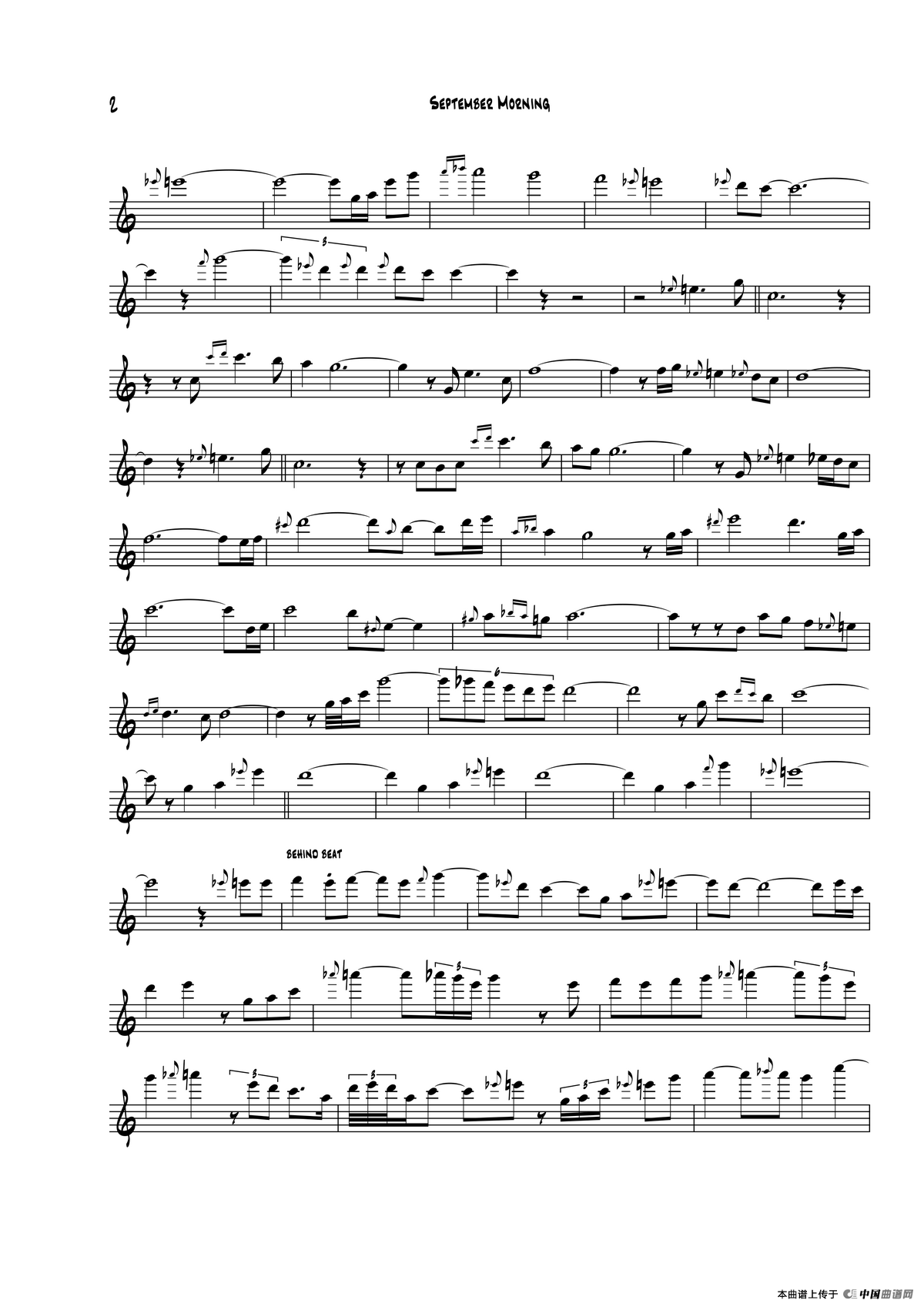 September Morning（次中音萨克斯）