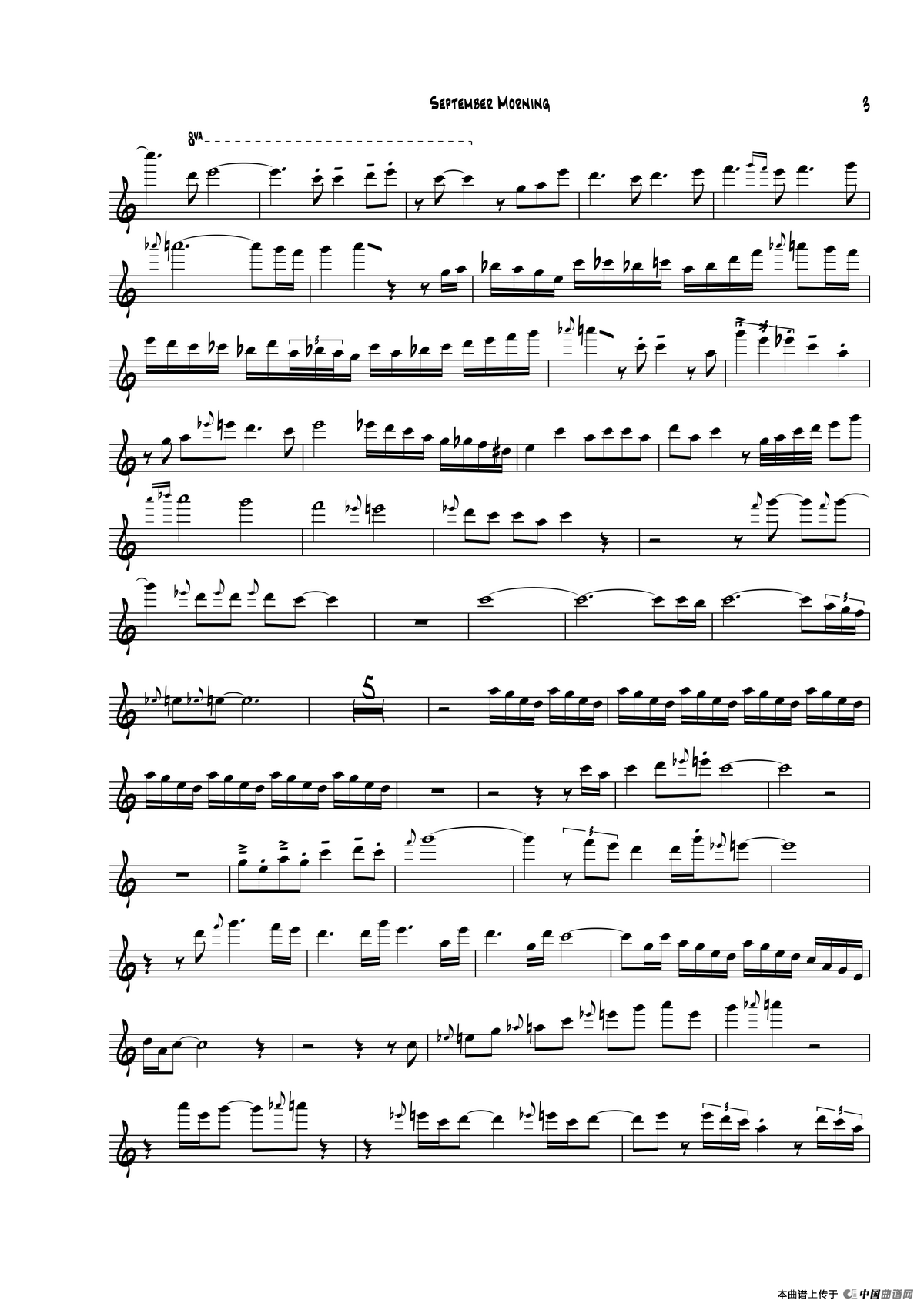 September Morning（次中音萨克斯）