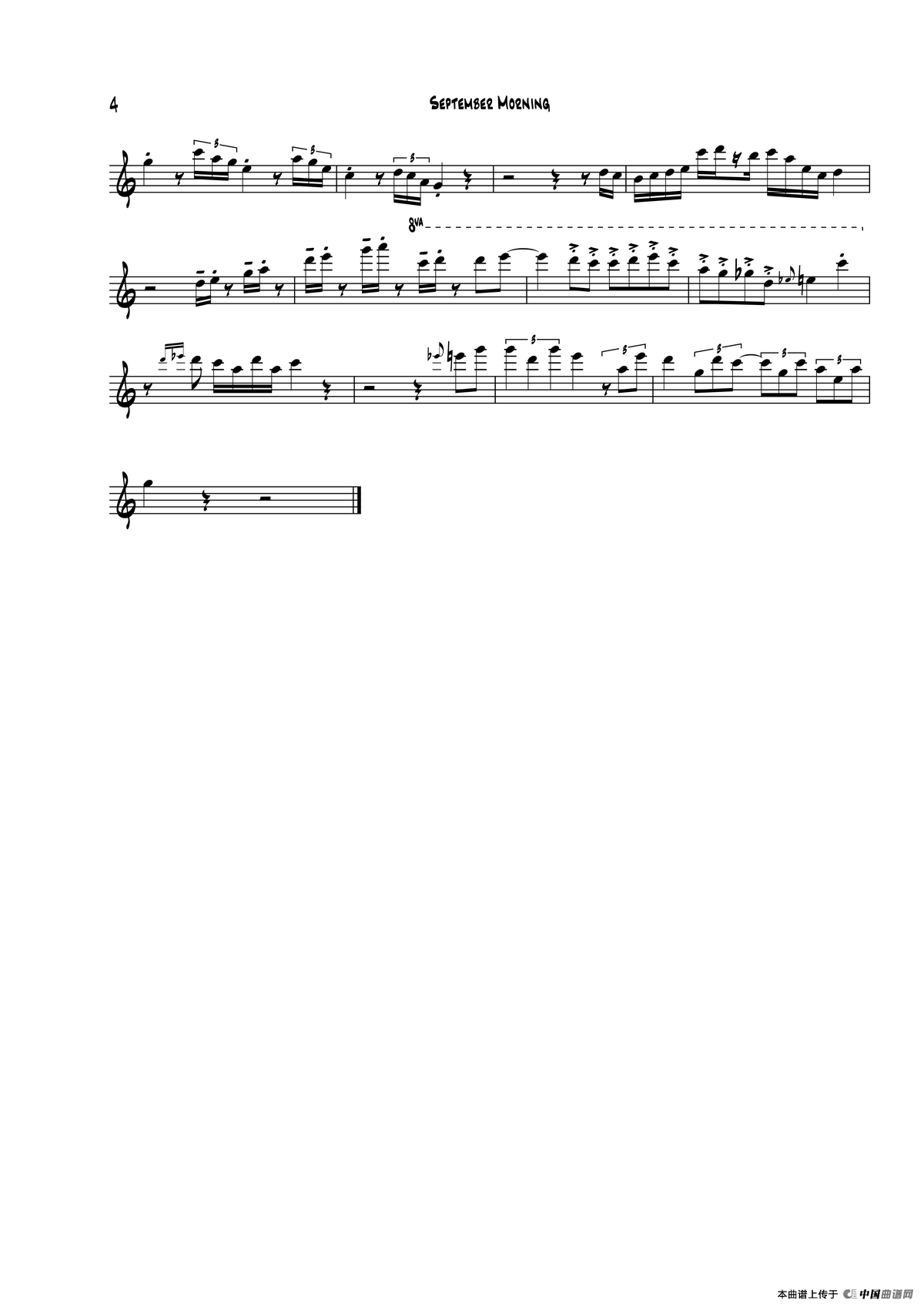 September Morning（次中音萨克斯）