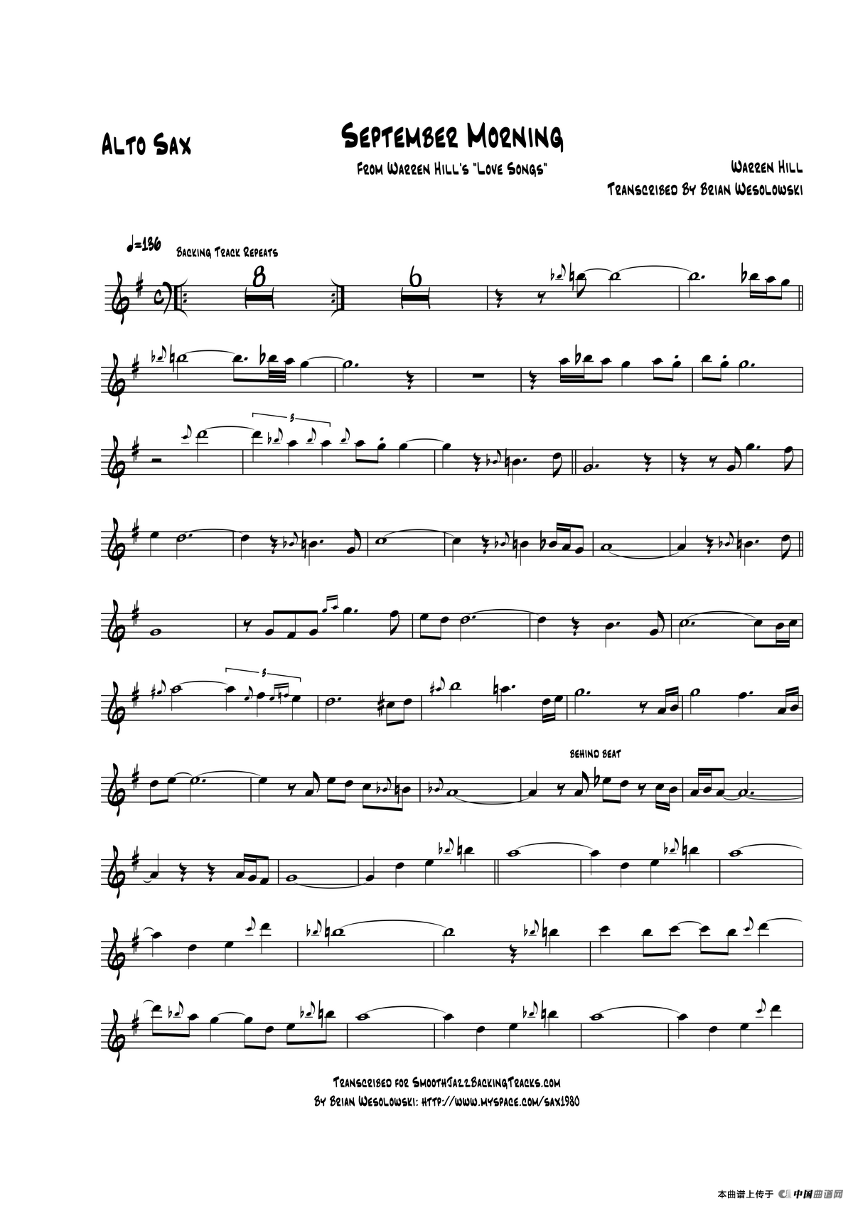 September Morning（中音萨克斯）
