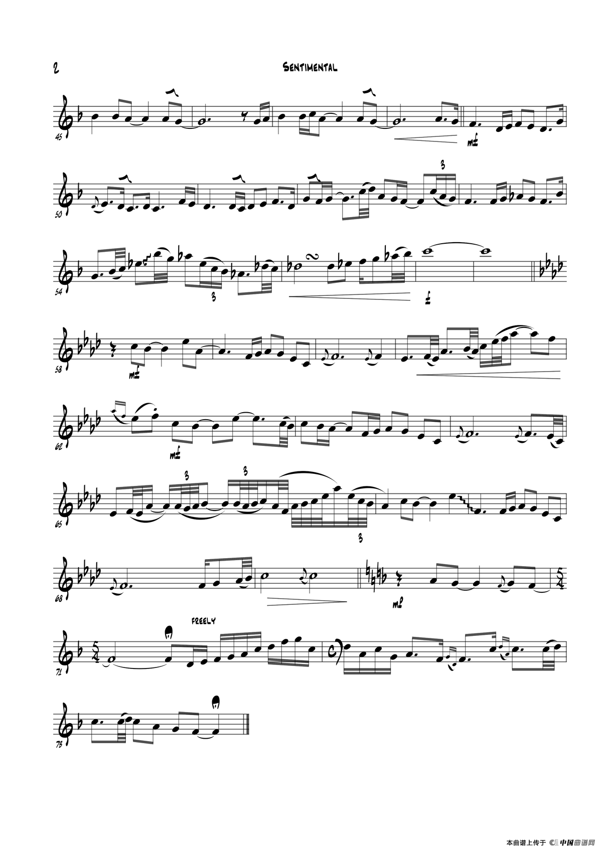 Sentimental（Eb Part）