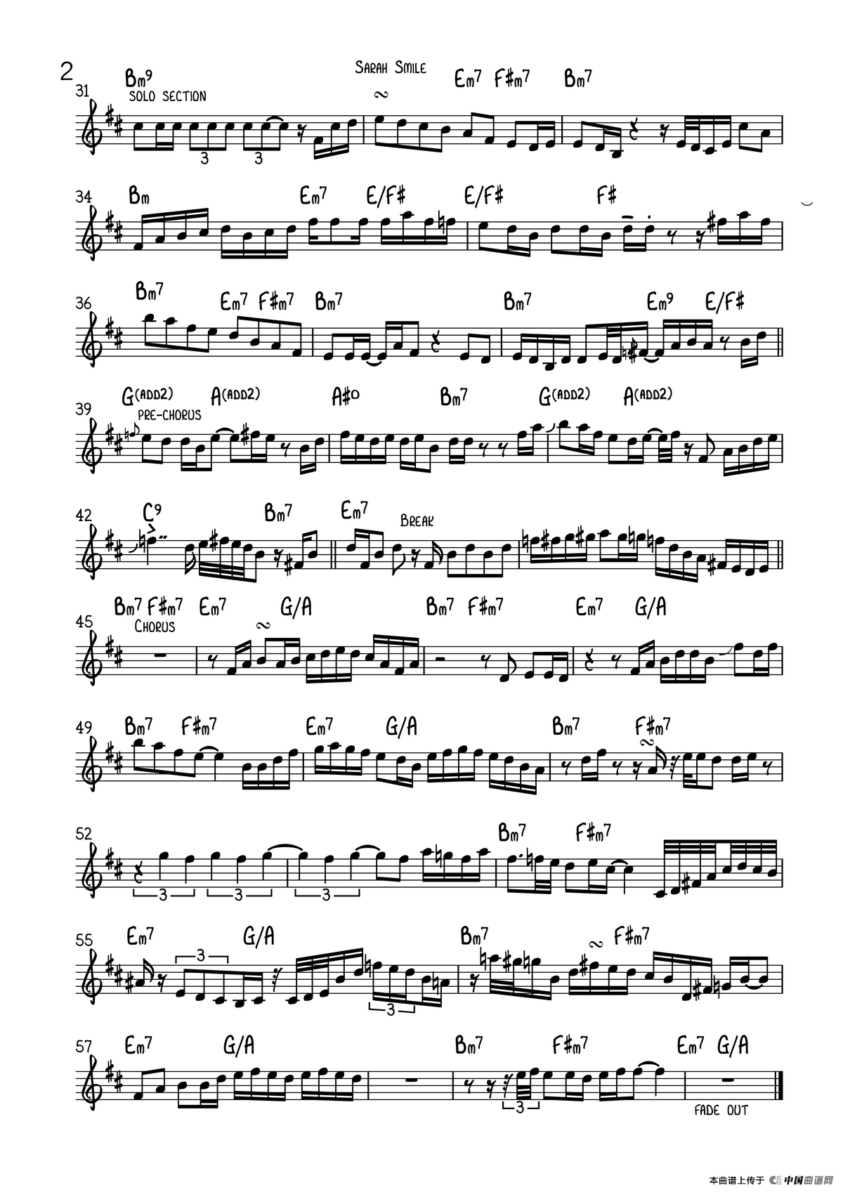 Sara Smile（中音萨克斯）