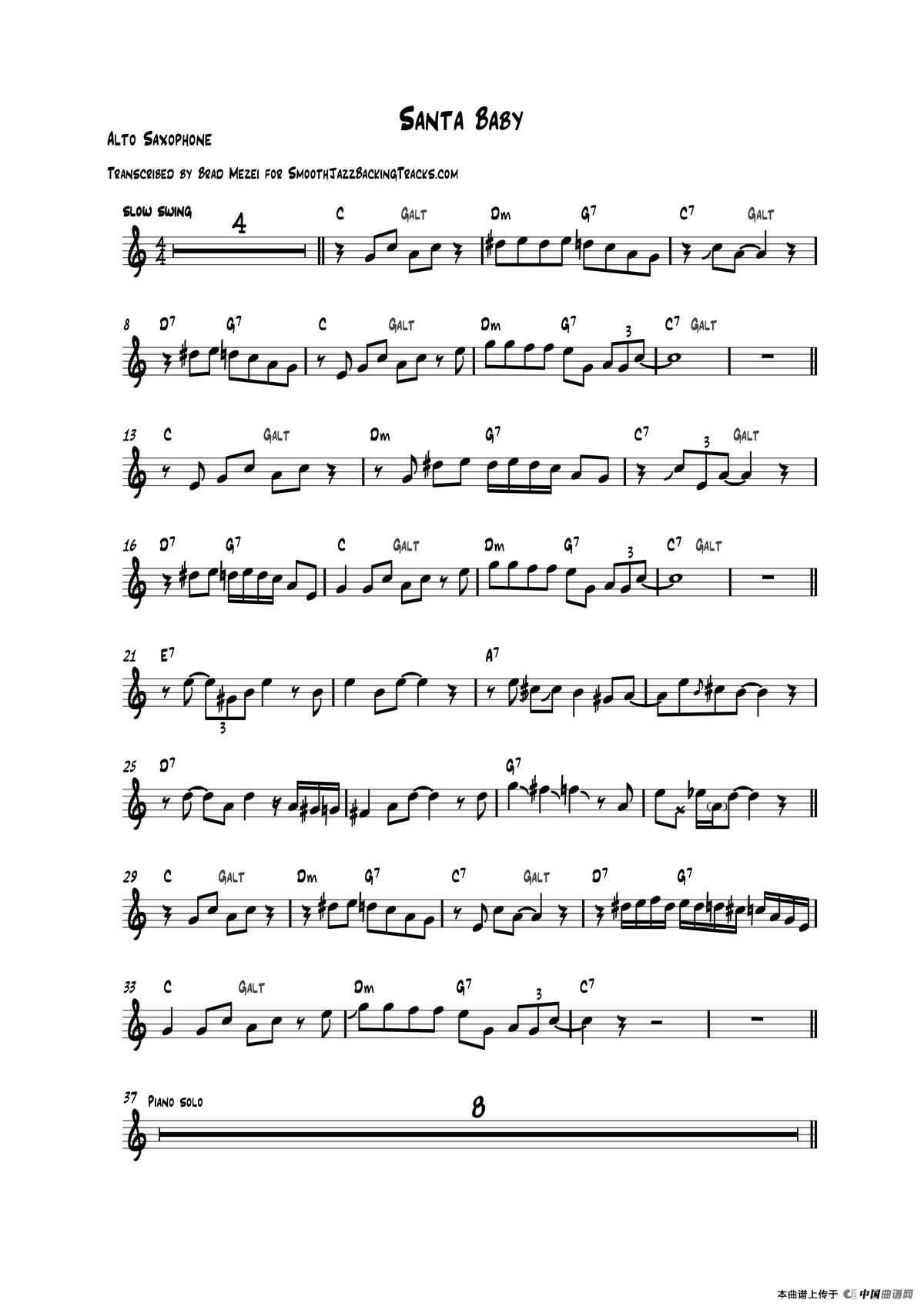 Santa Baby（中音萨克斯）