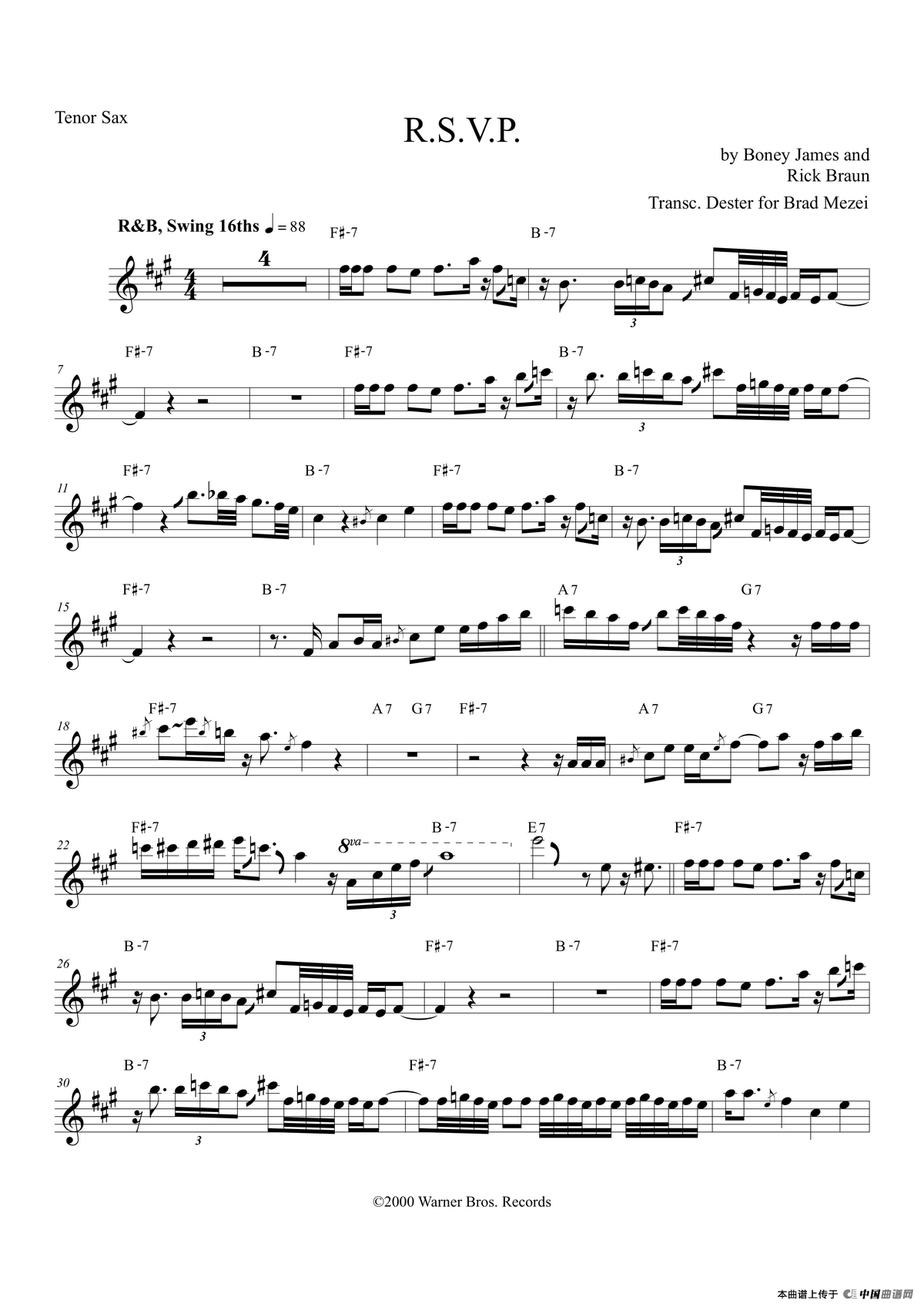 R.S.V.P（次中音萨克斯）