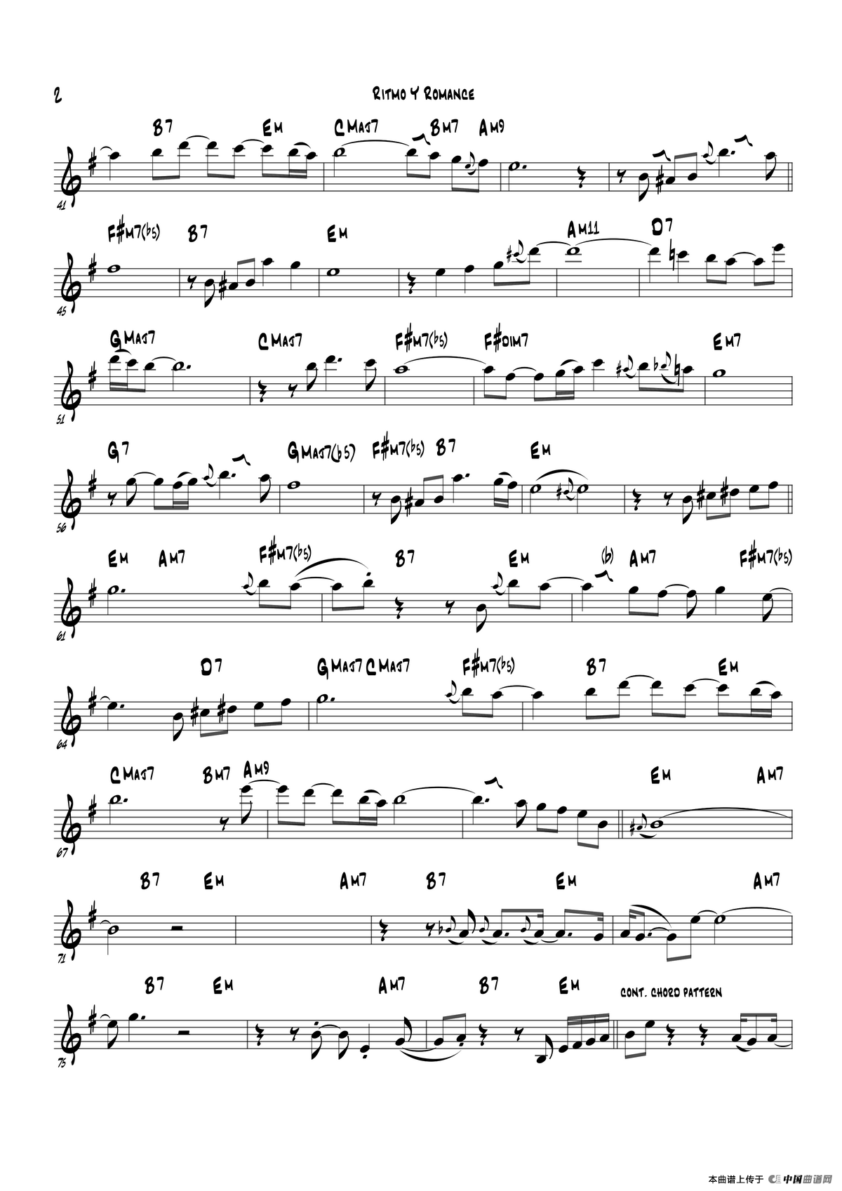 Ritmo Y Romanc（Eb Part）