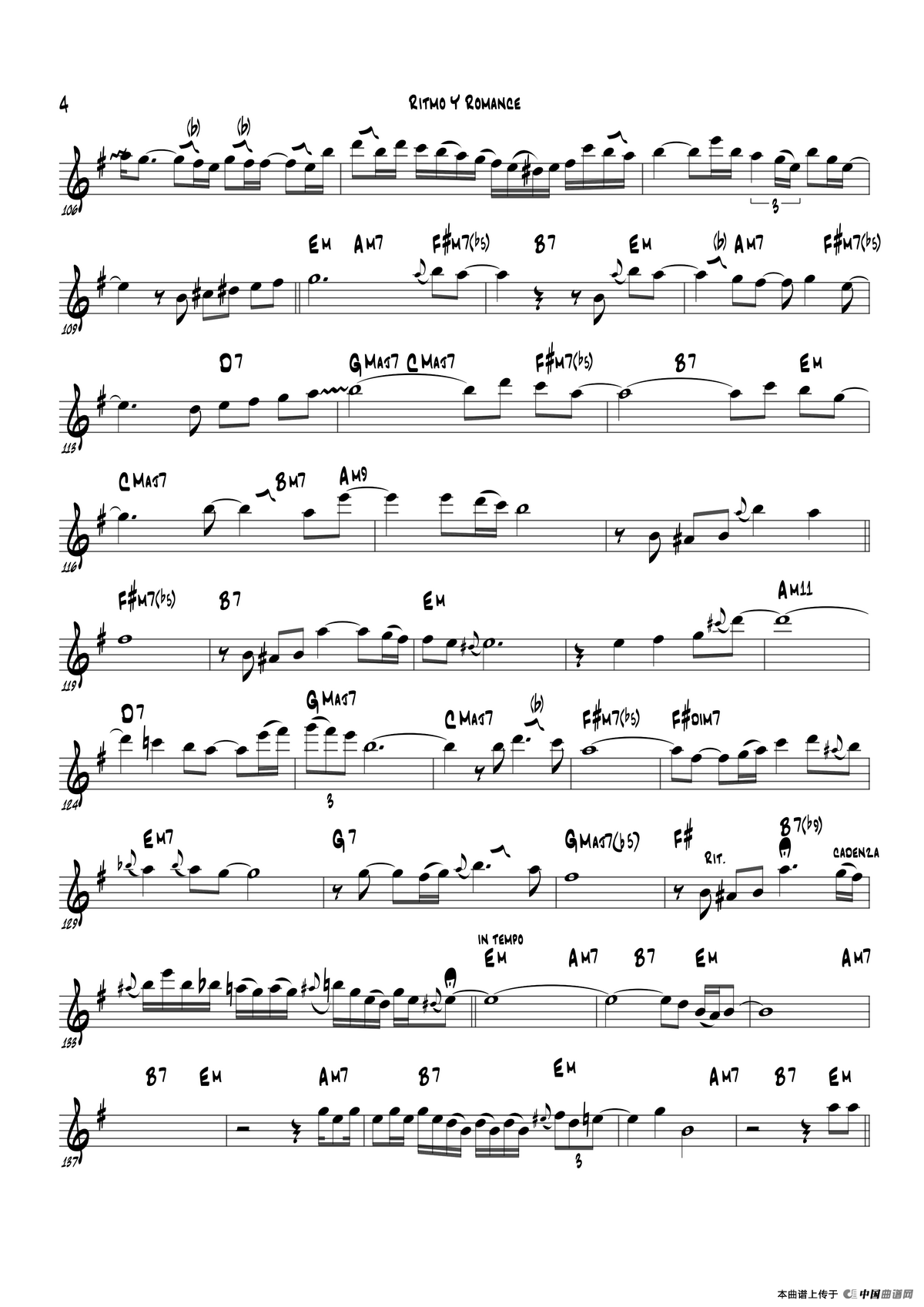 Ritmo Y Romanc（Eb Part）