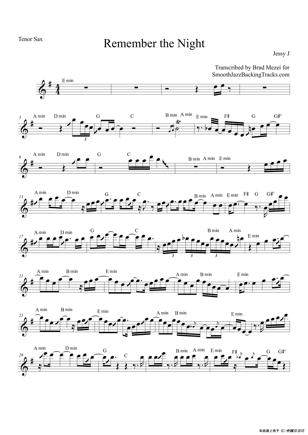 Remember The Night（次中音萨克斯）