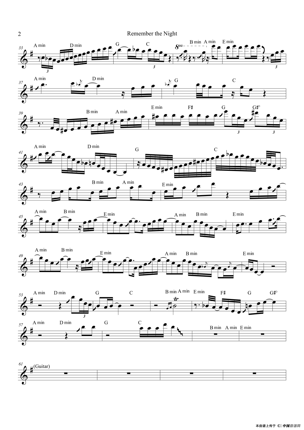 Remember The Night（次中音萨克斯）