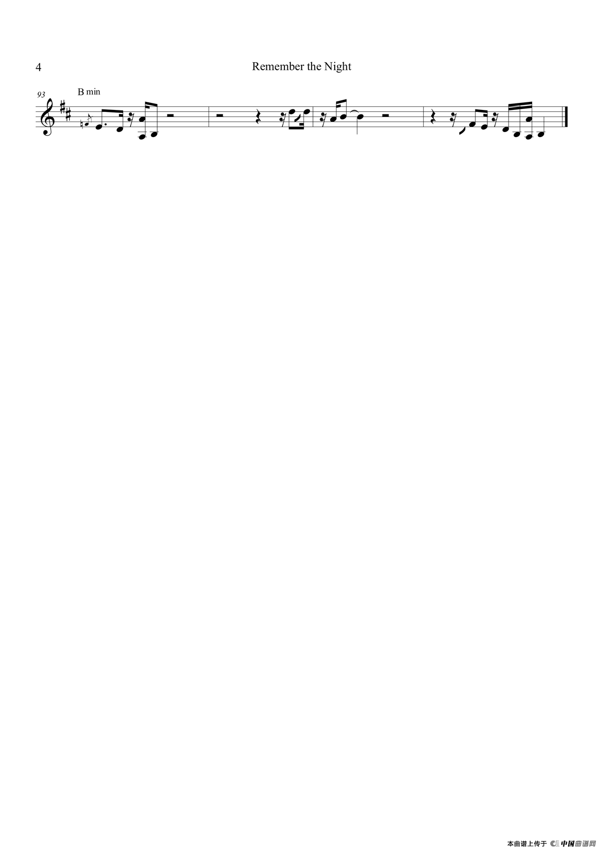 Remember The Nigh（中音萨克斯）