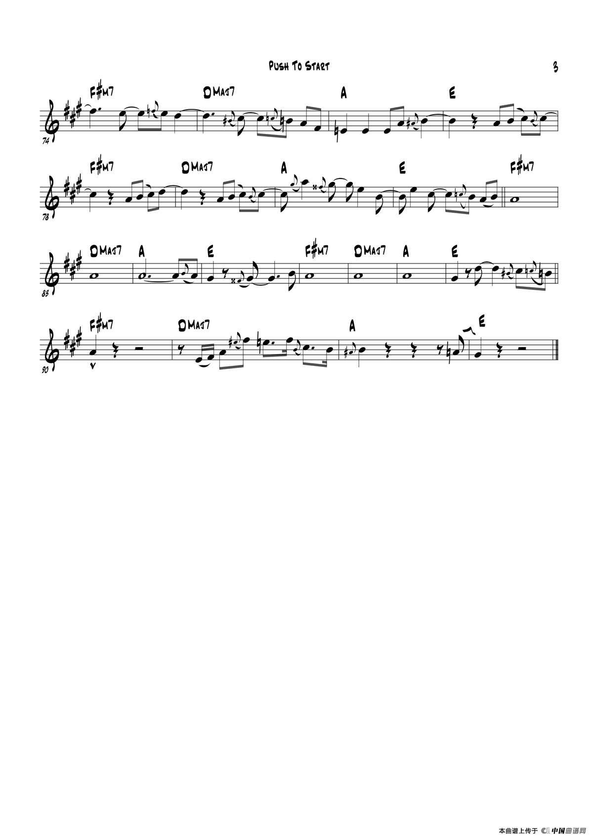 Push To Start（Eb Part）