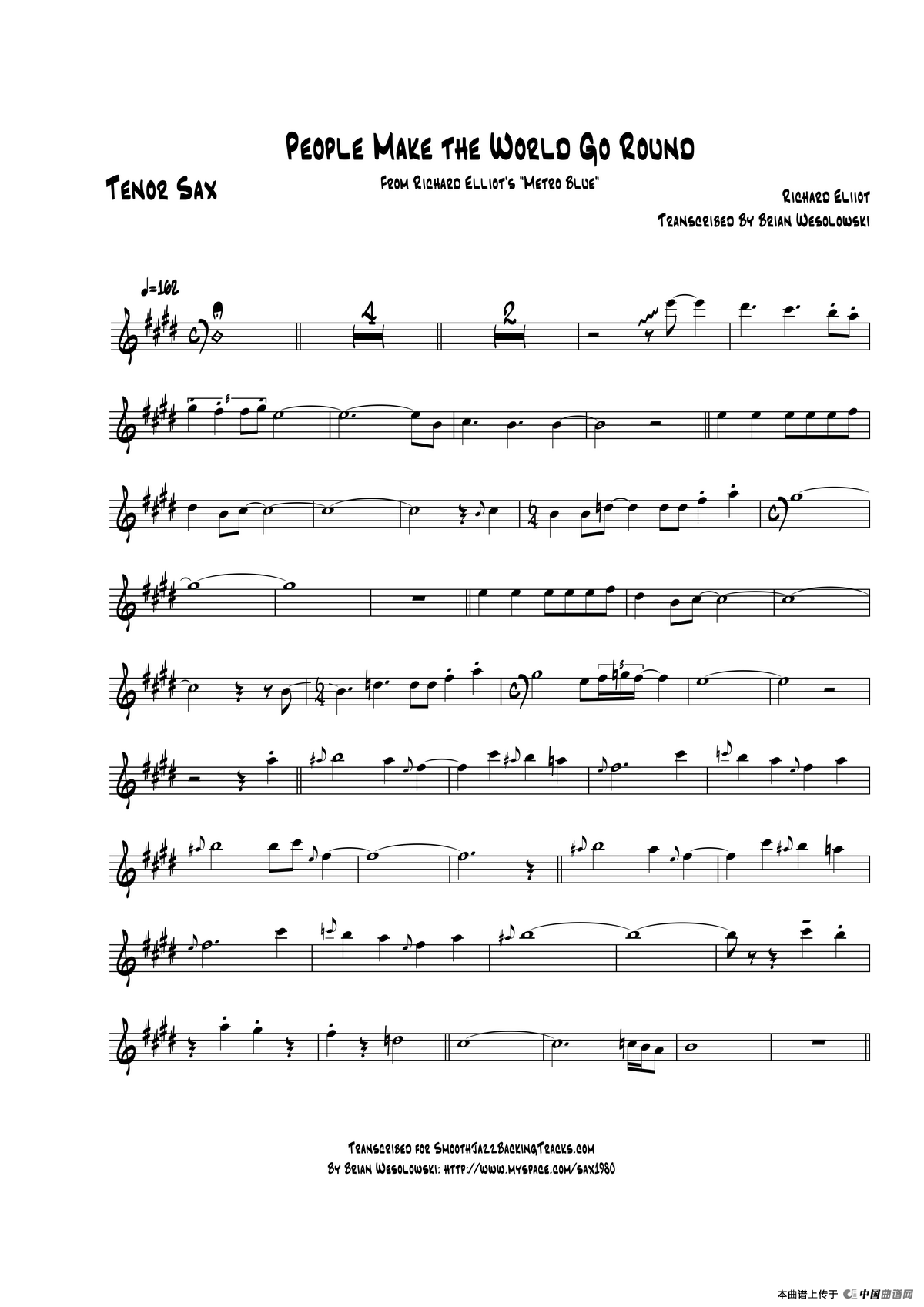 People Make The World Go Round（次中音萨克斯）