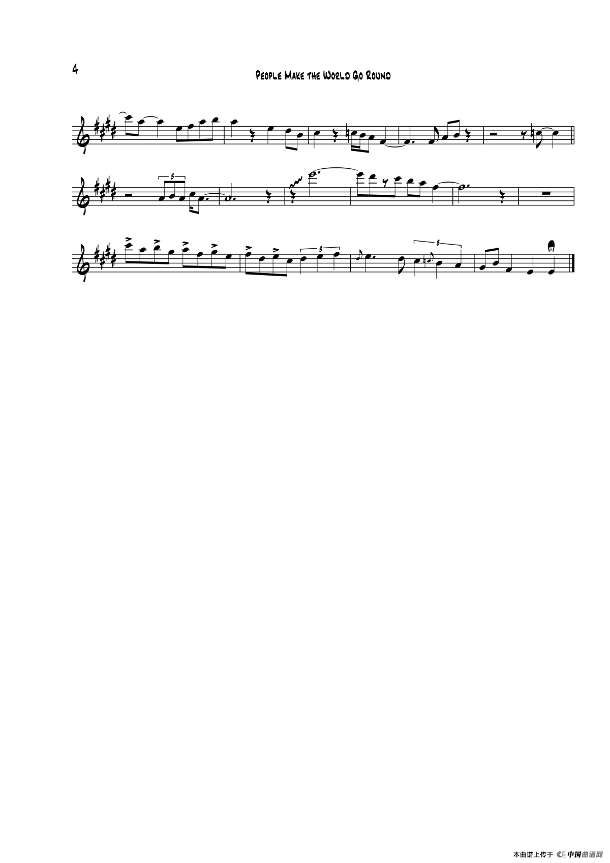 People Make The World Go Round（次中音萨克斯）