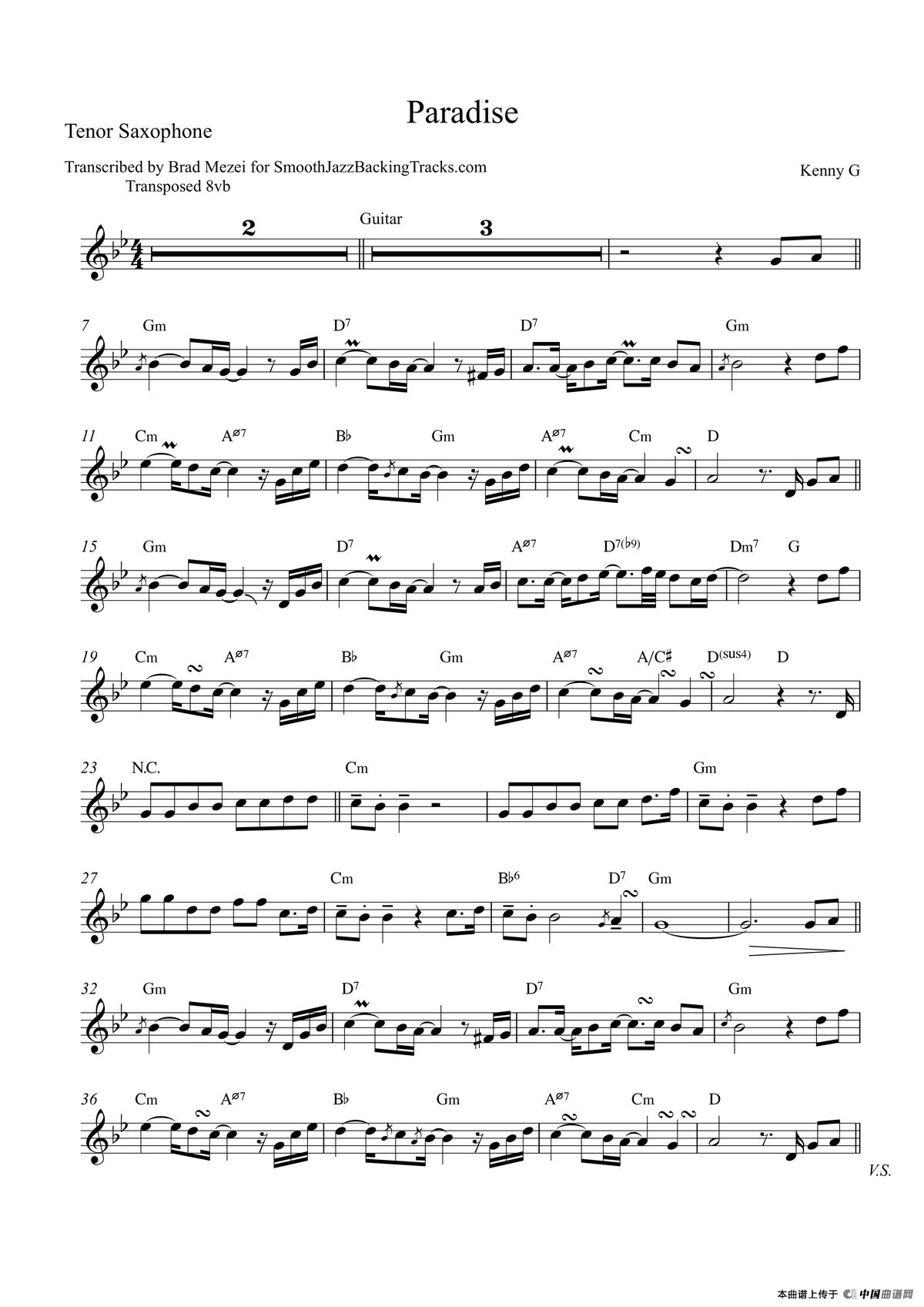 Paradise（次中音萨克斯）