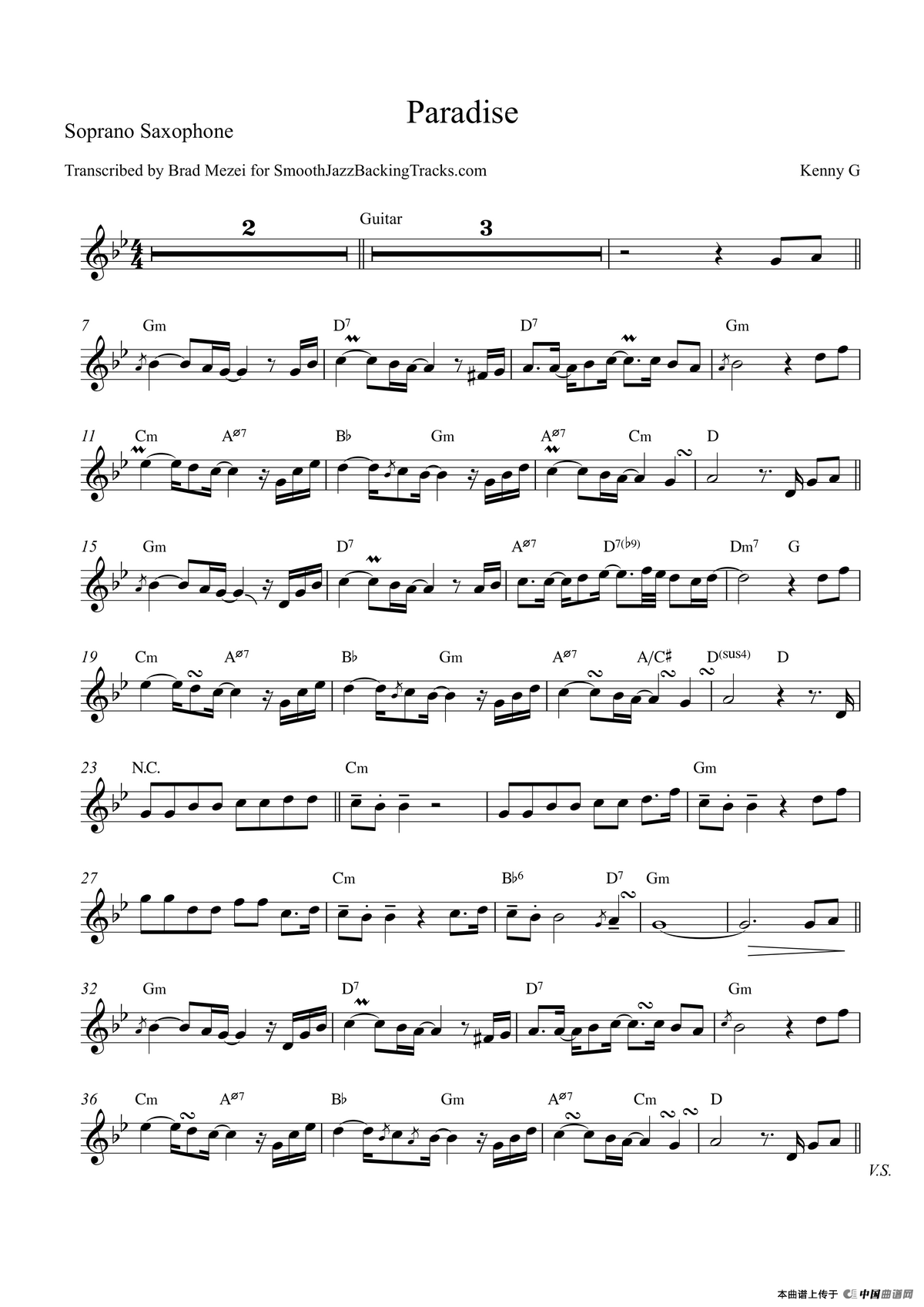 Paradise（高音萨克斯）