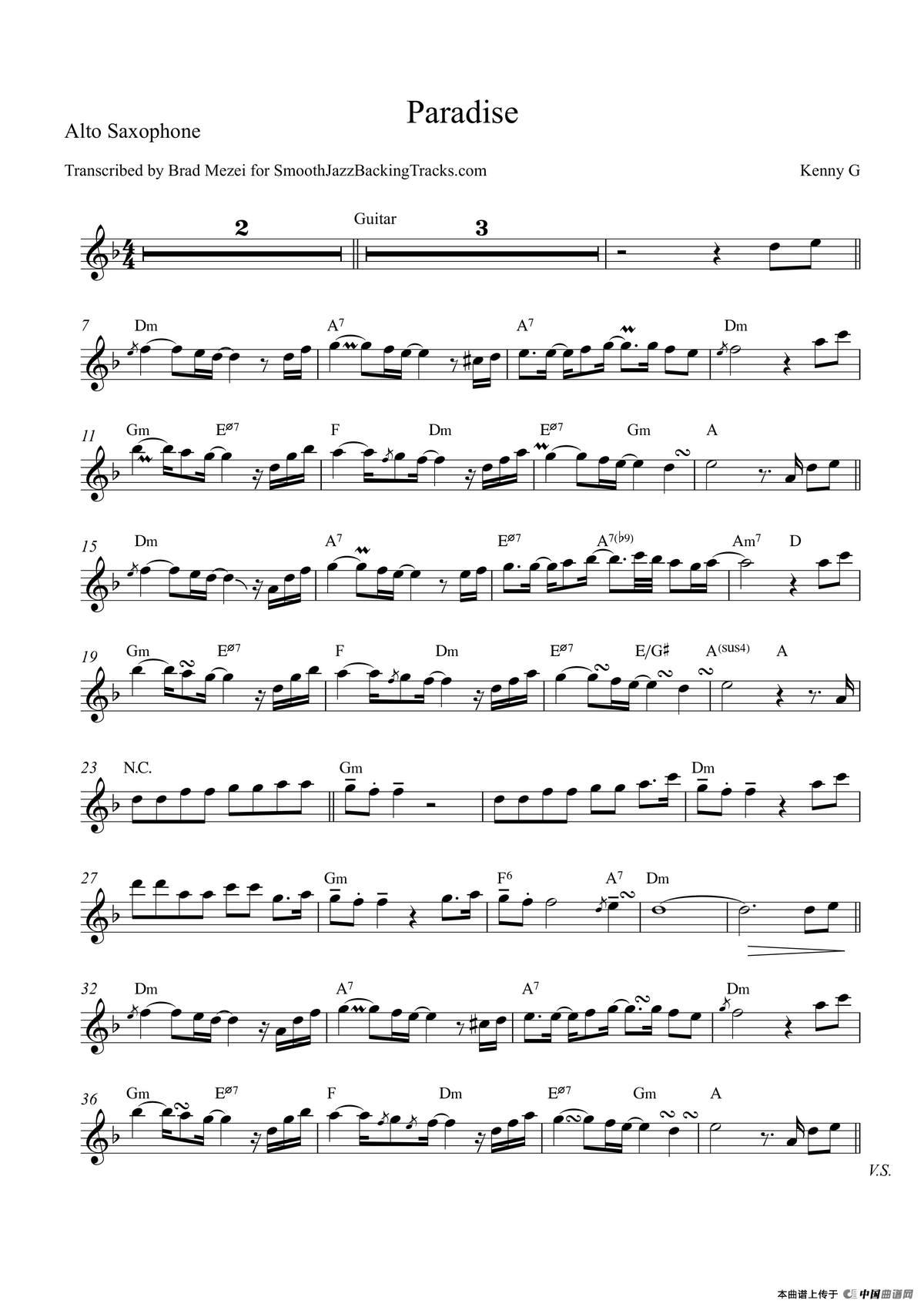 Paradise（中音萨克斯）