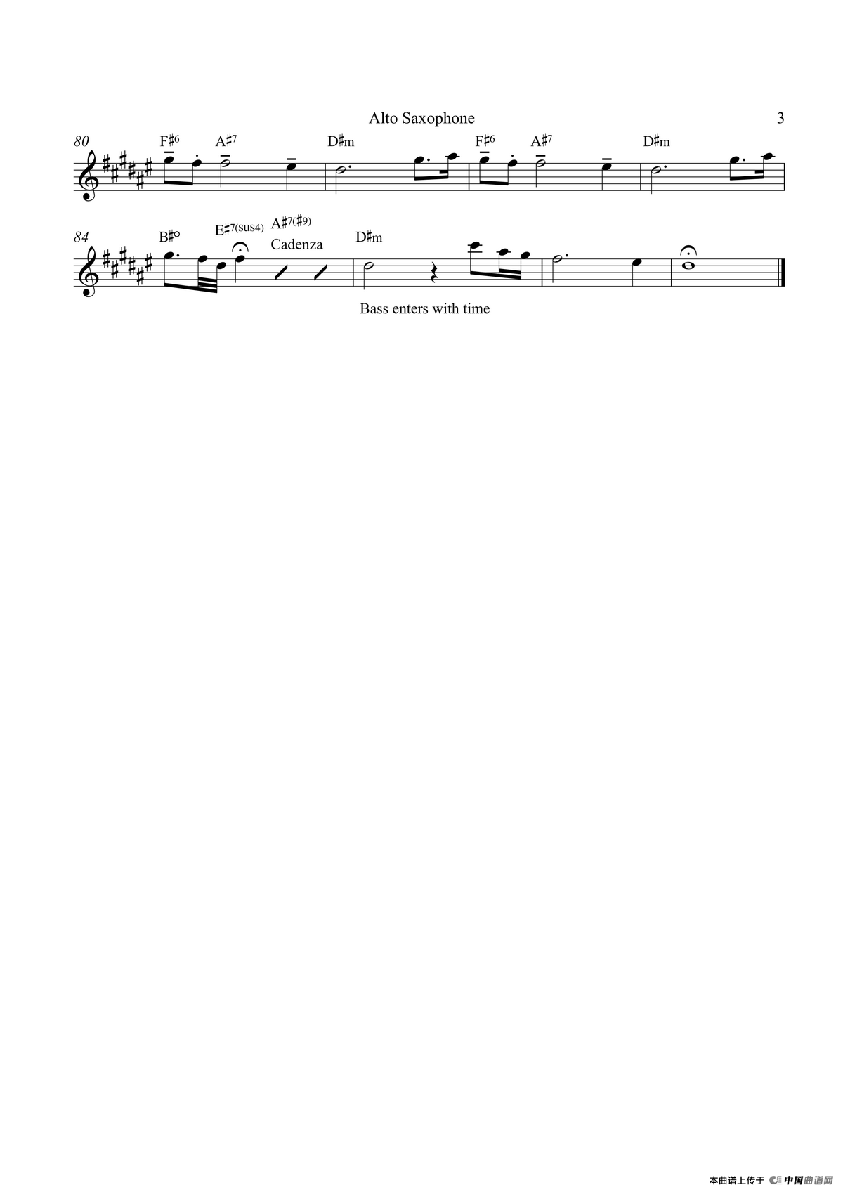 Paradise（中音萨克斯）