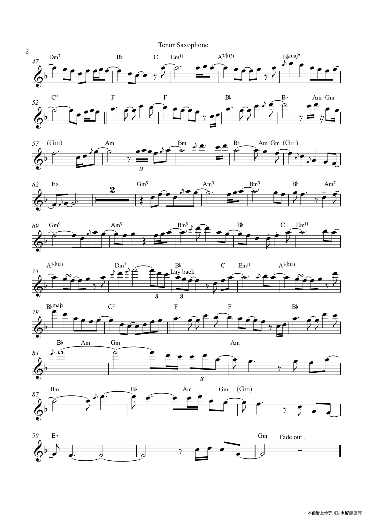 One Last Kiss（次中音萨克斯）