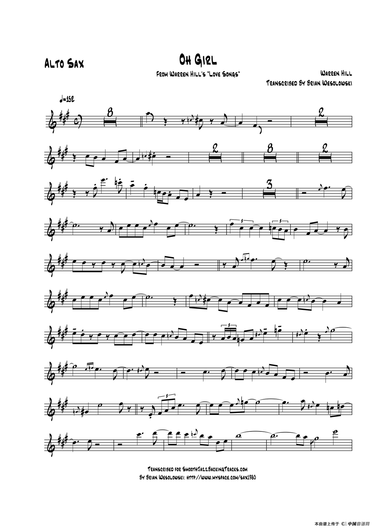 Oh Girl（中音萨克斯）