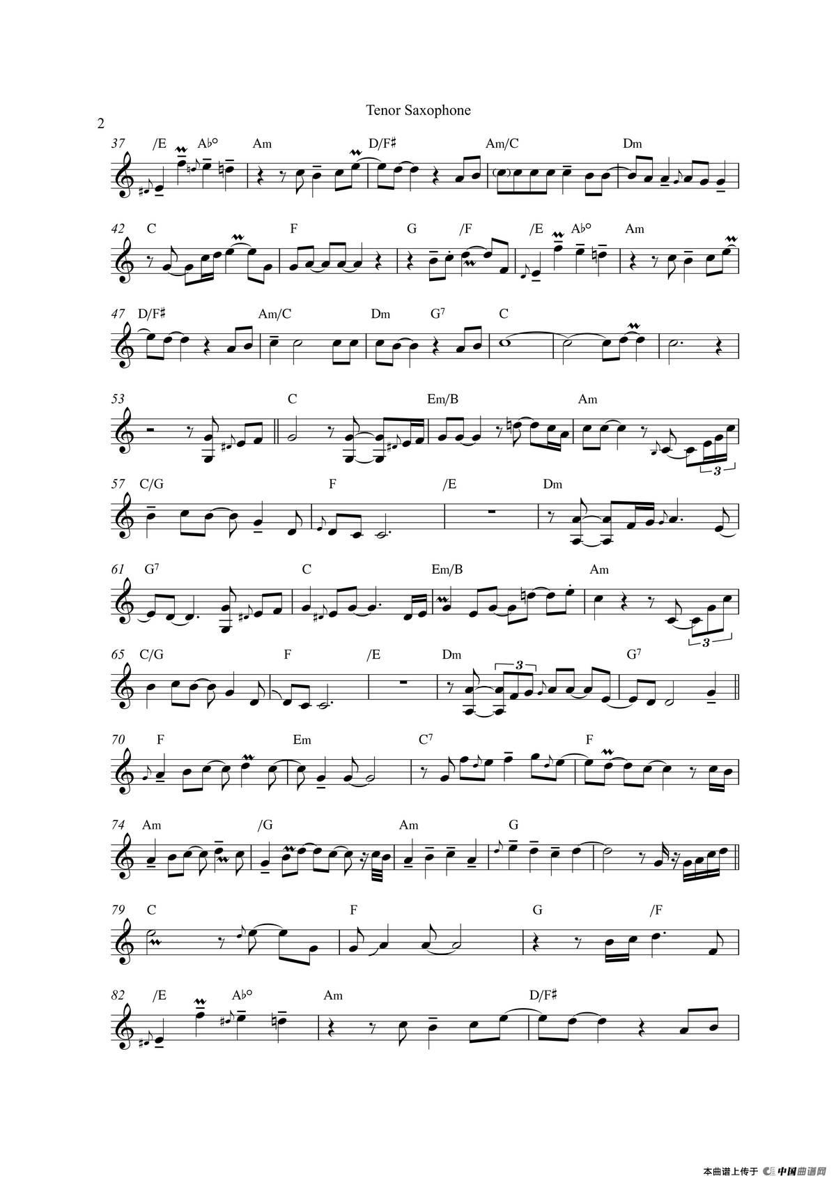 Nothing‘s Gonna Change My Love Fou Your（次中音萨克斯）