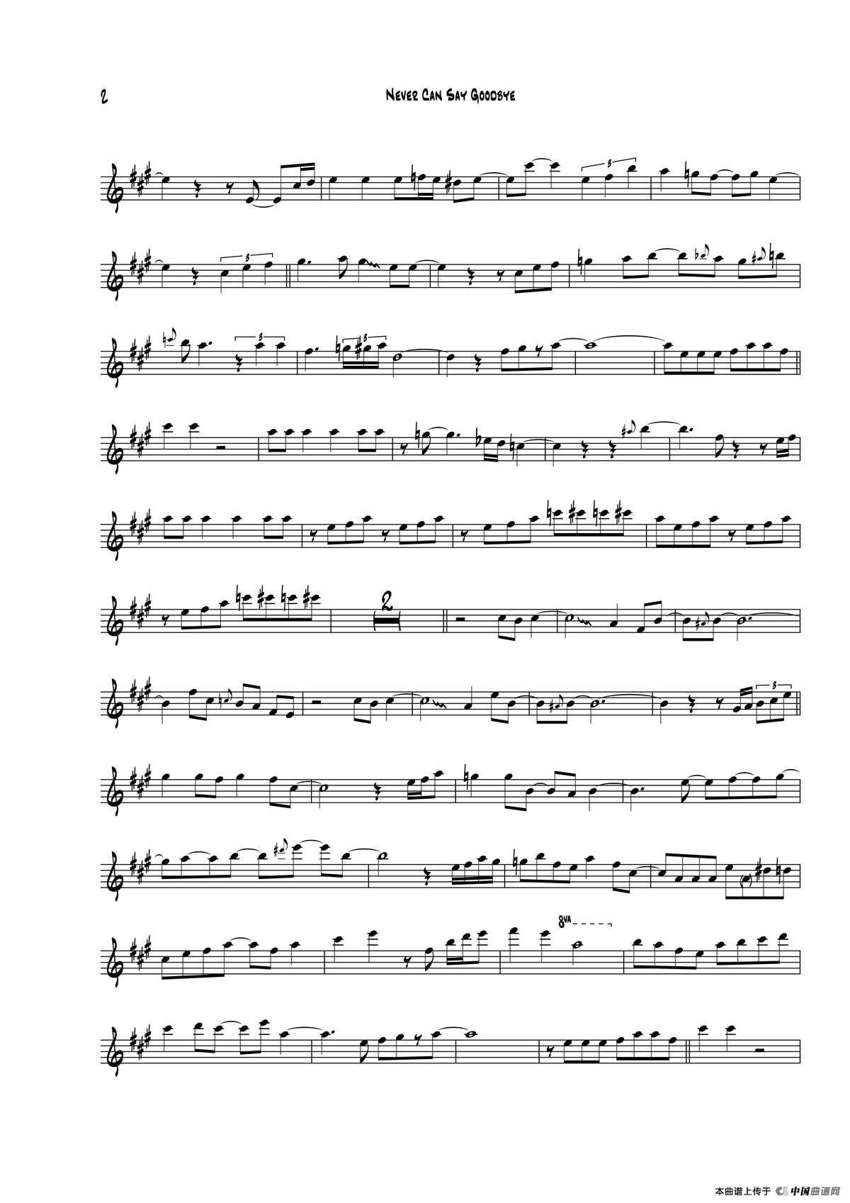 Never Can Say Goodbye（中音萨克斯）