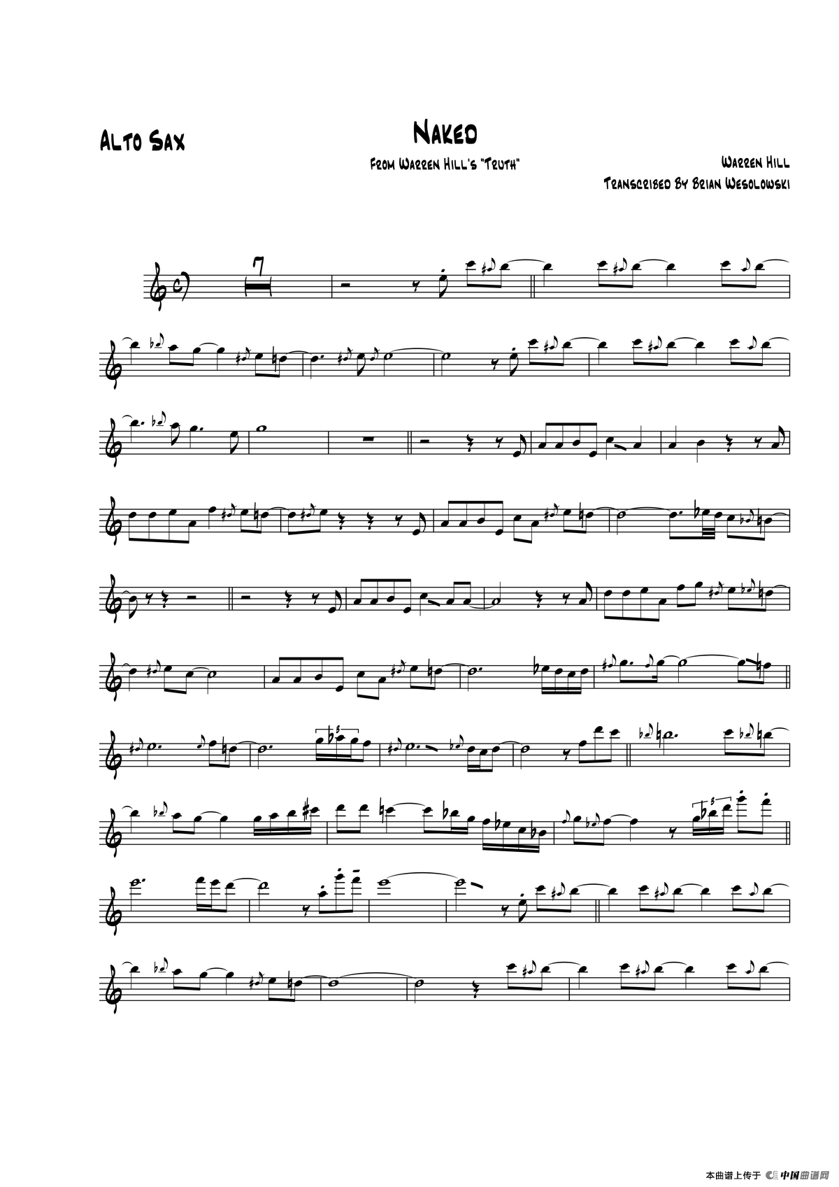 Naked（中音萨克斯）