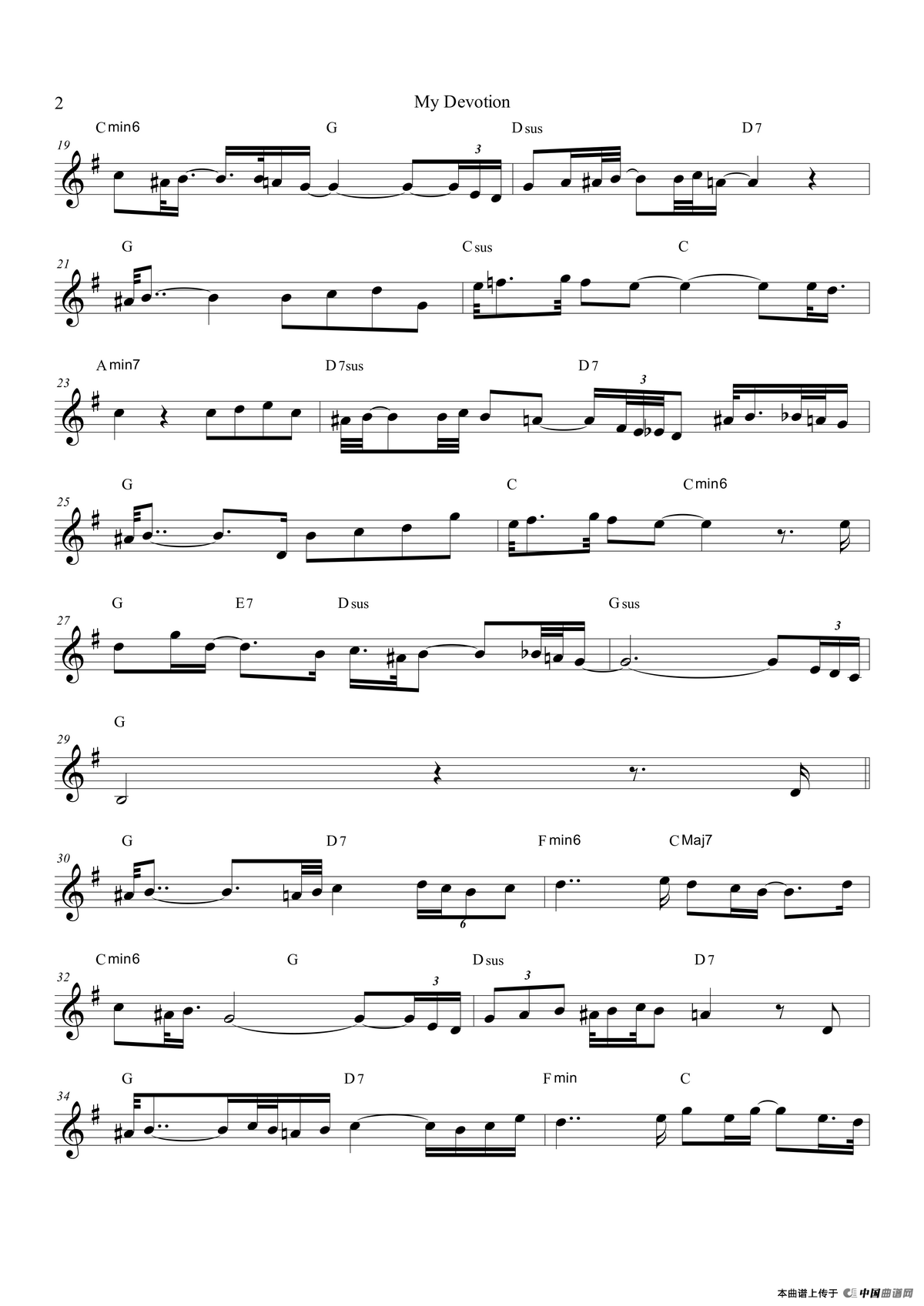 My Devotion（次中音萨克斯）