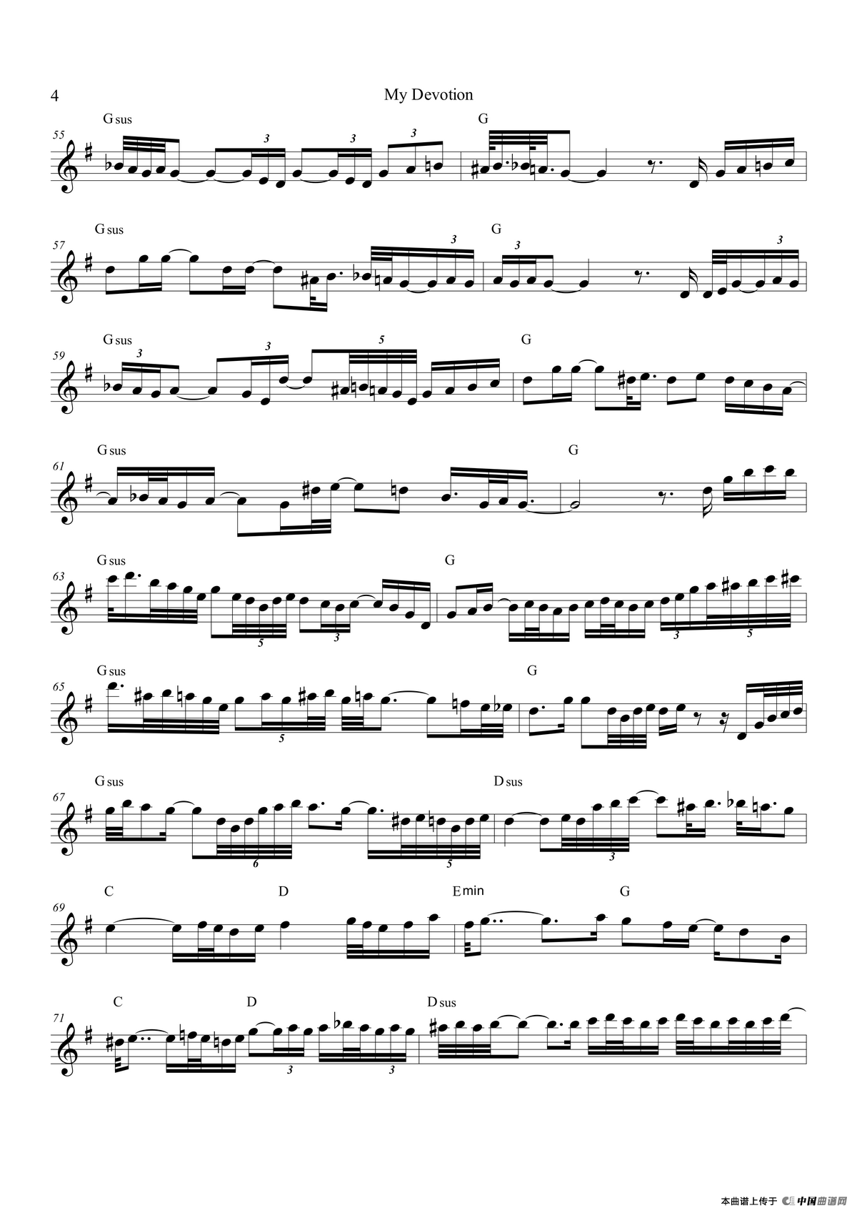 My Devotion（次中音萨克斯）