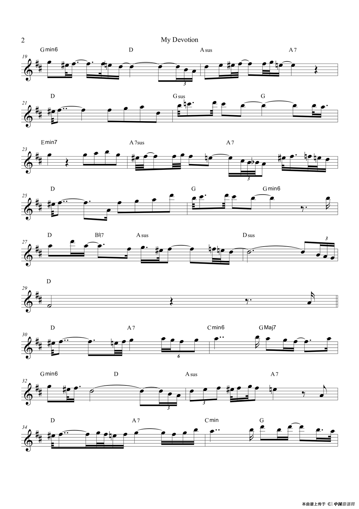 My Devotion（中音萨克斯）