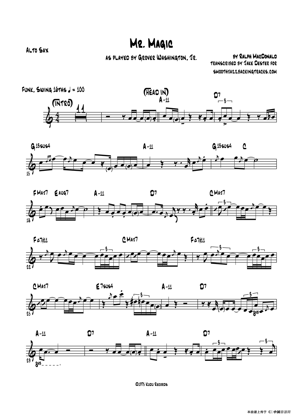 Mr Magic（中音萨克斯）