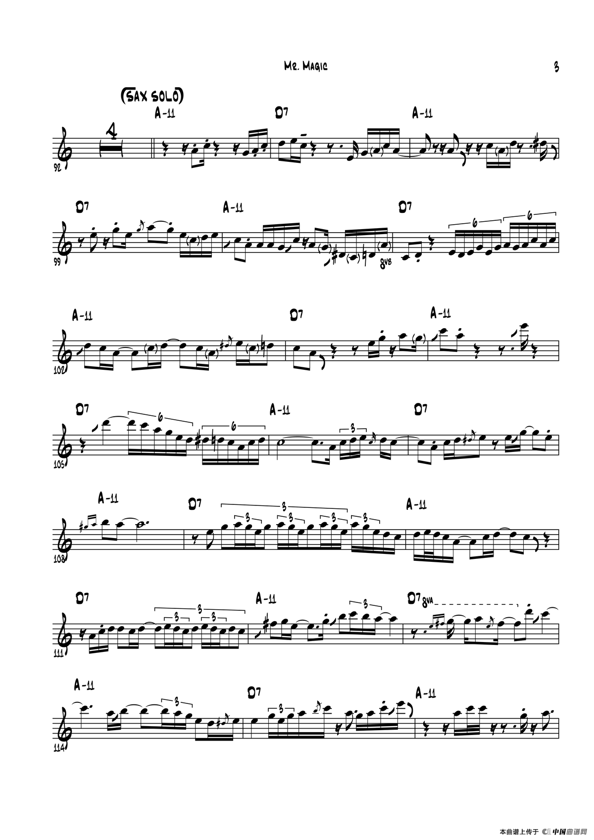 Mr Magic（中音萨克斯）