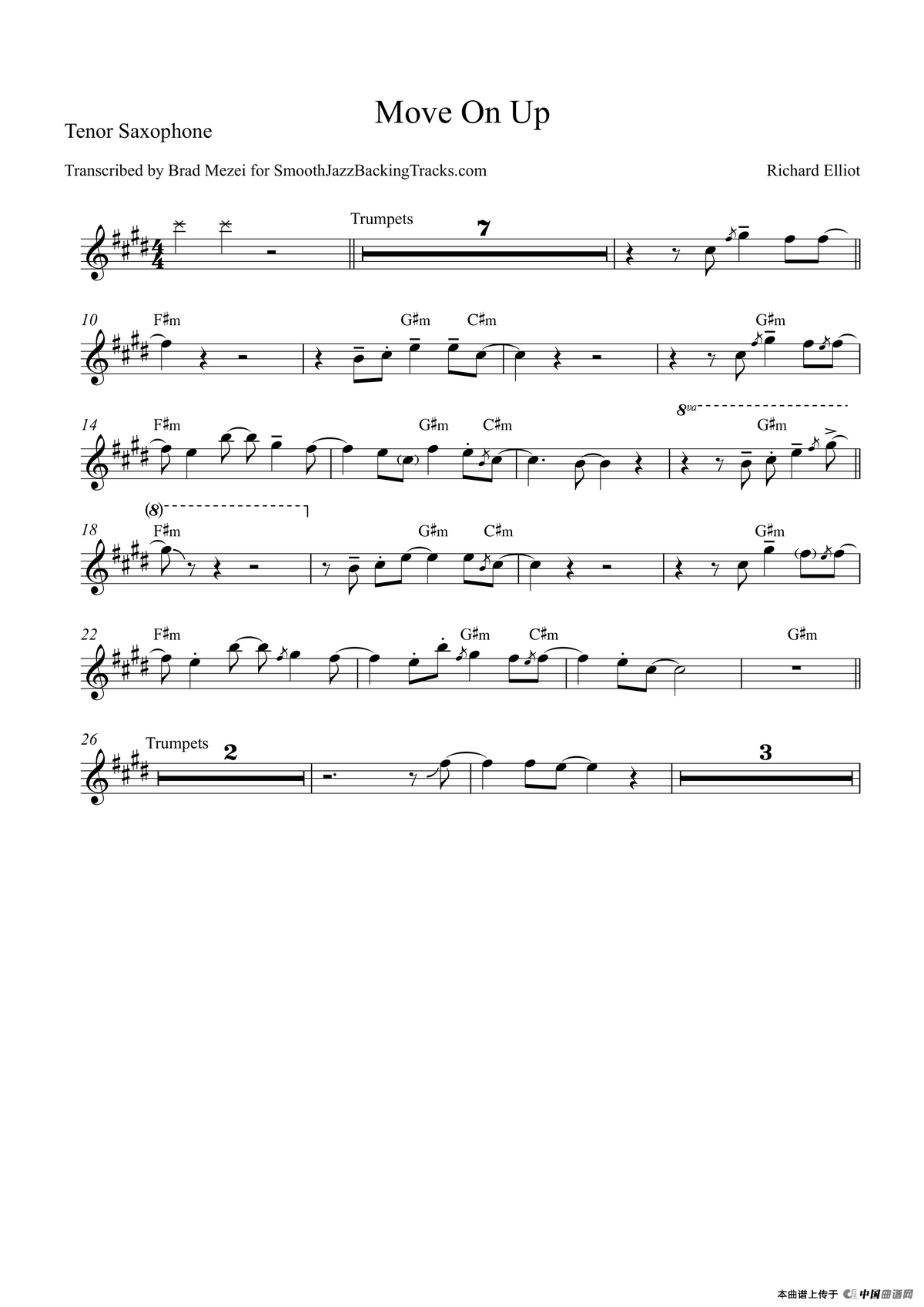 Move On Up（次中音萨克斯）