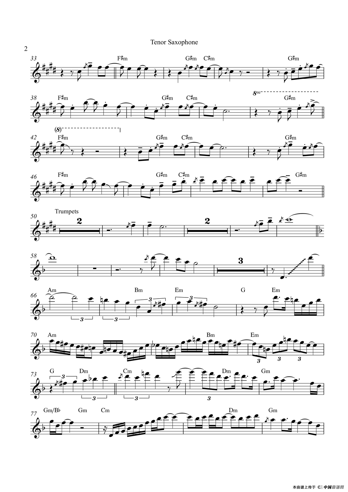 Move On Up（次中音萨克斯）