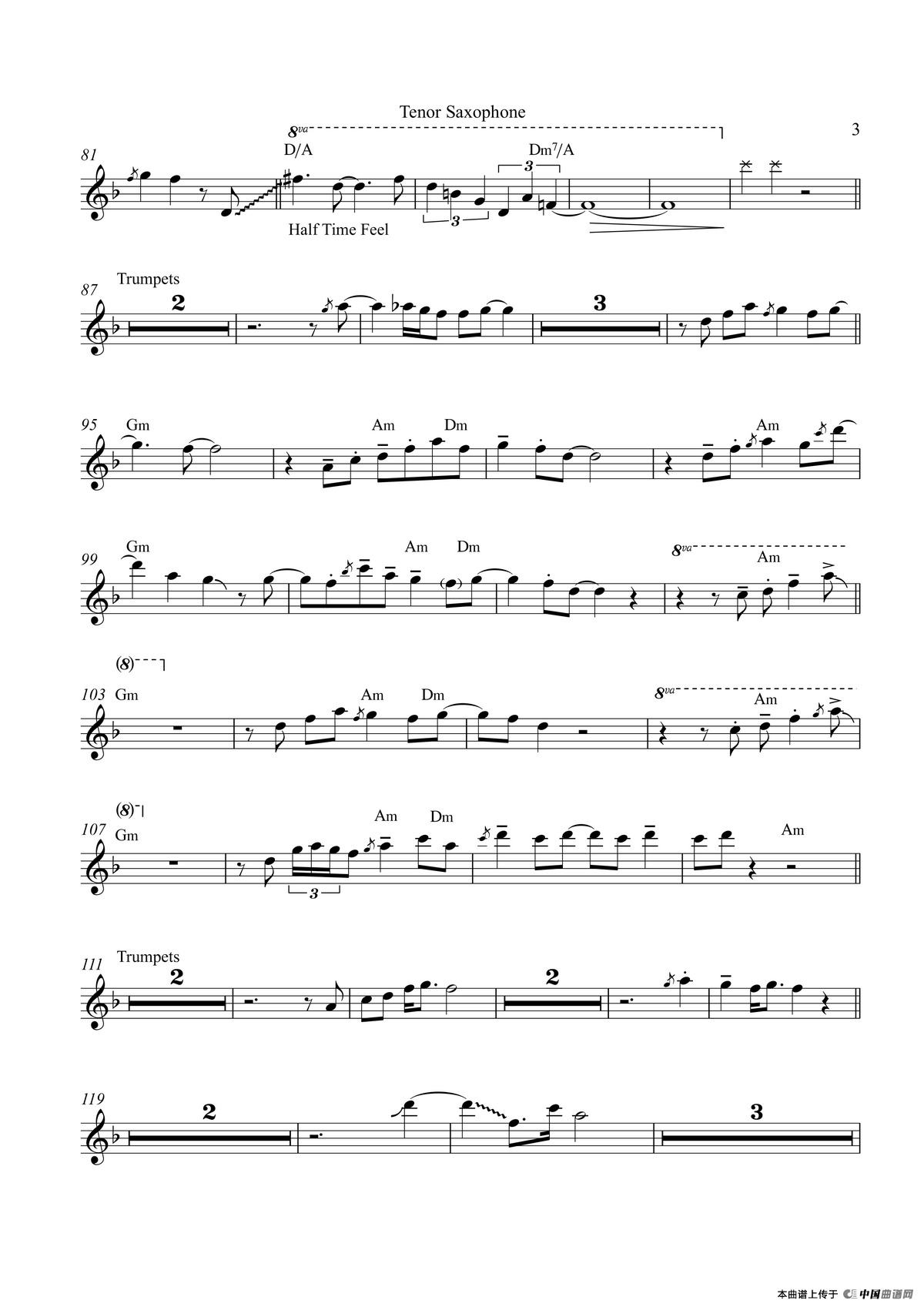 Move On Up（次中音萨克斯）