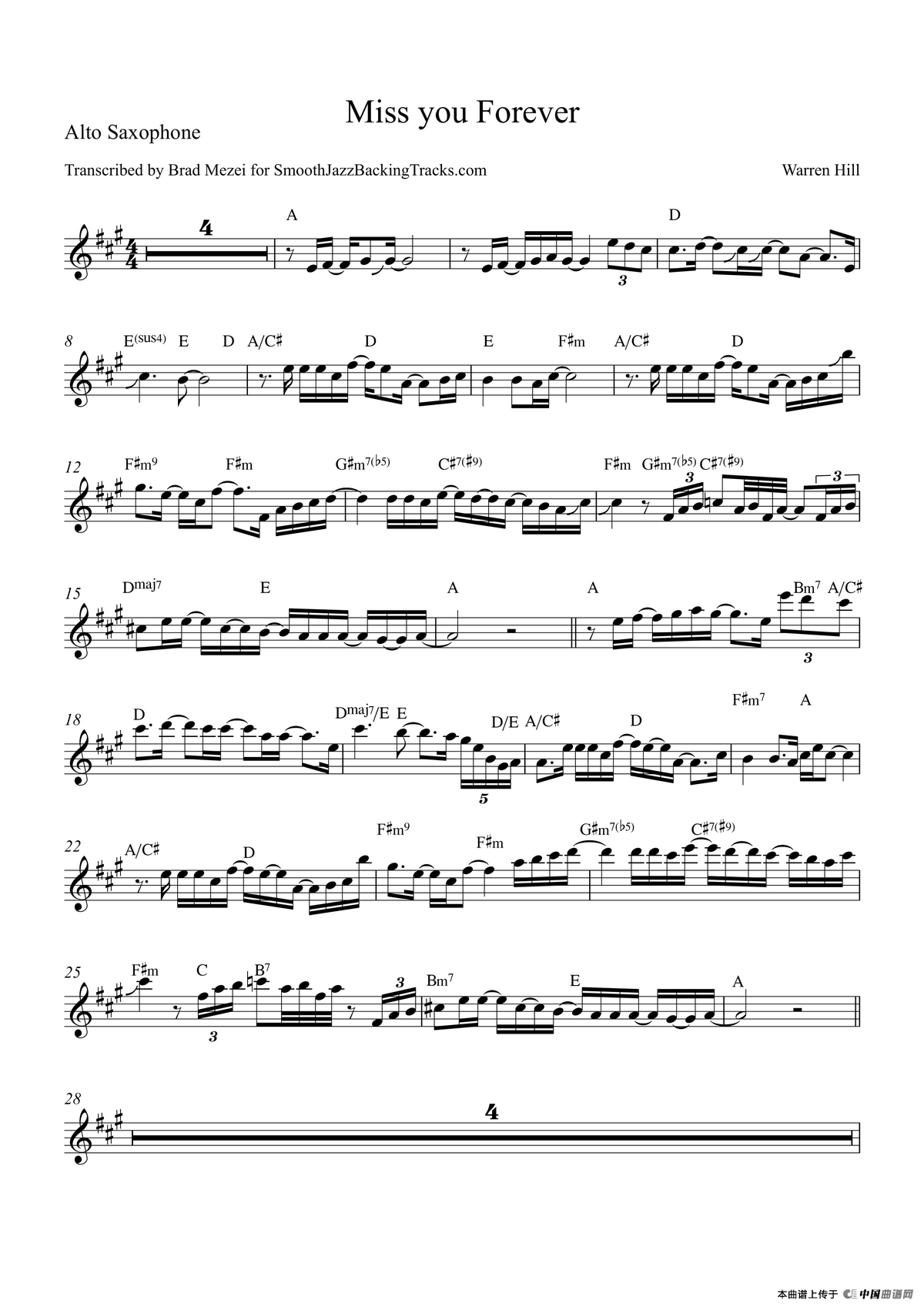 Miss You Forever（中音萨克斯）