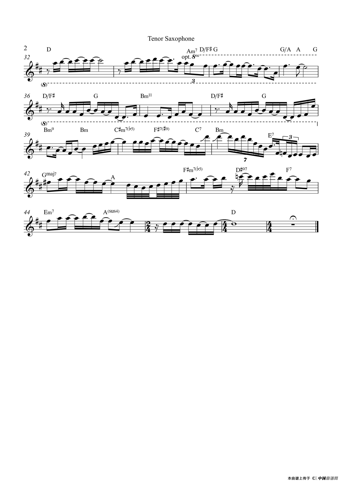 Miss You Forever（次中音萨克斯）