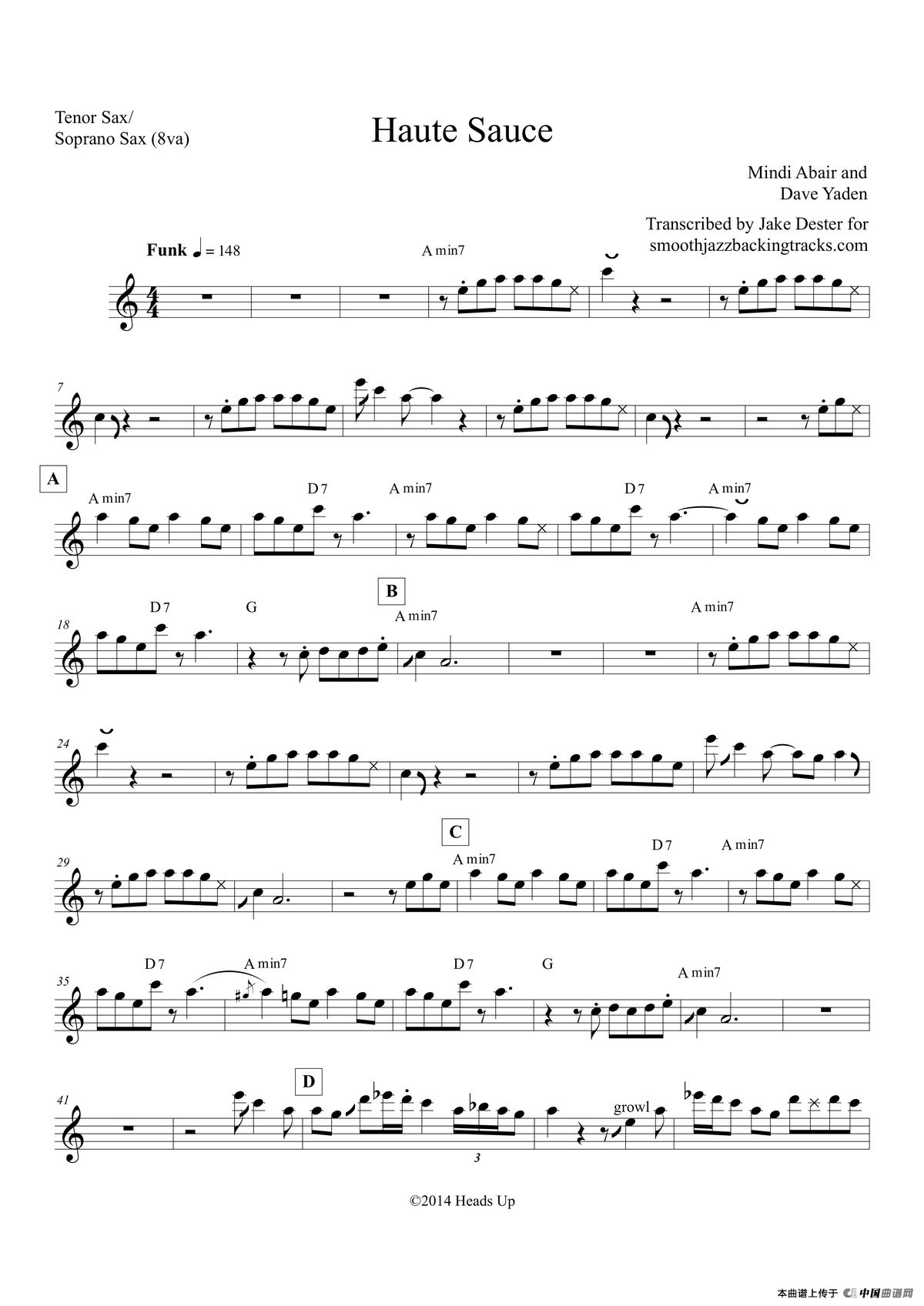 Hot Sauce（次中音萨克斯/高音萨克斯）