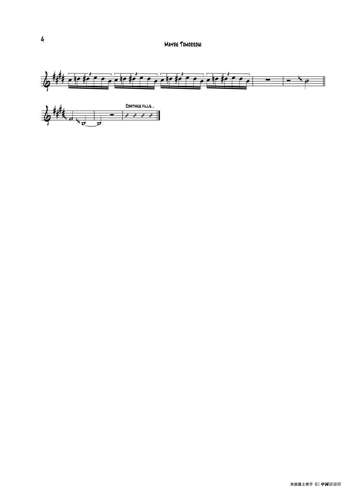 Maybe Tomorrow（次中音萨克斯）