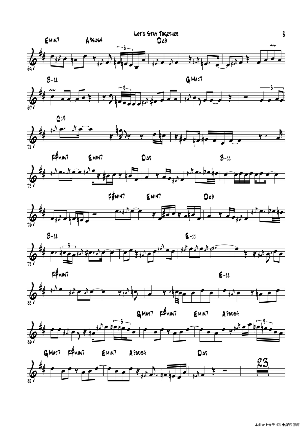 Lets Stay Together（中音萨克斯）