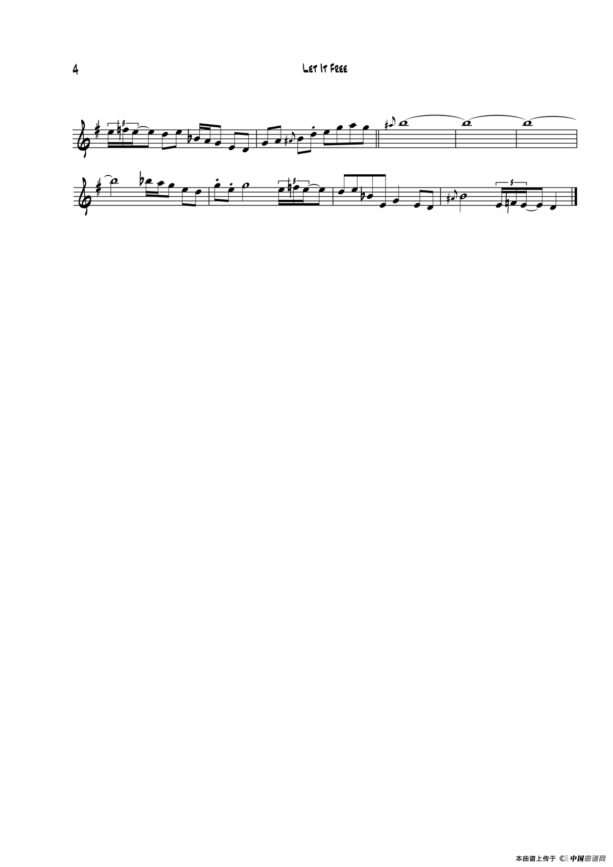 Let It Free（中音萨克斯）