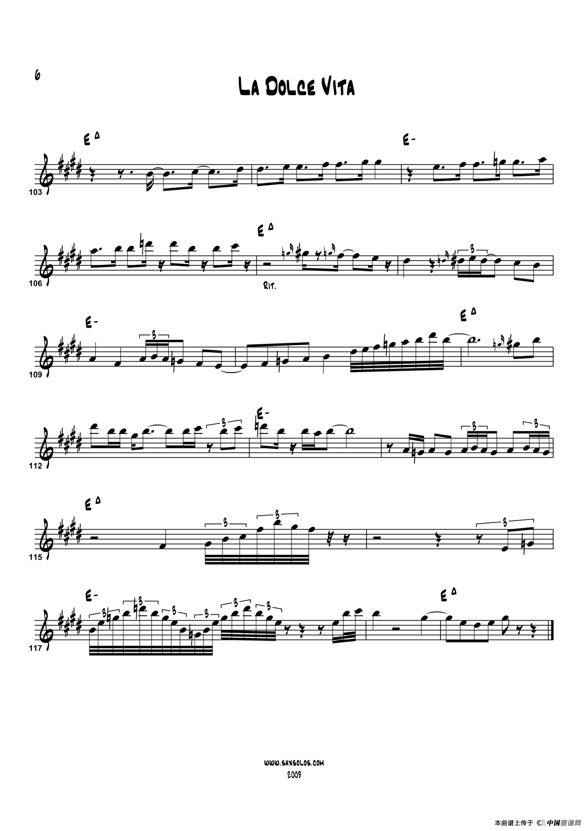 La Dolce Vita（高音萨克斯）