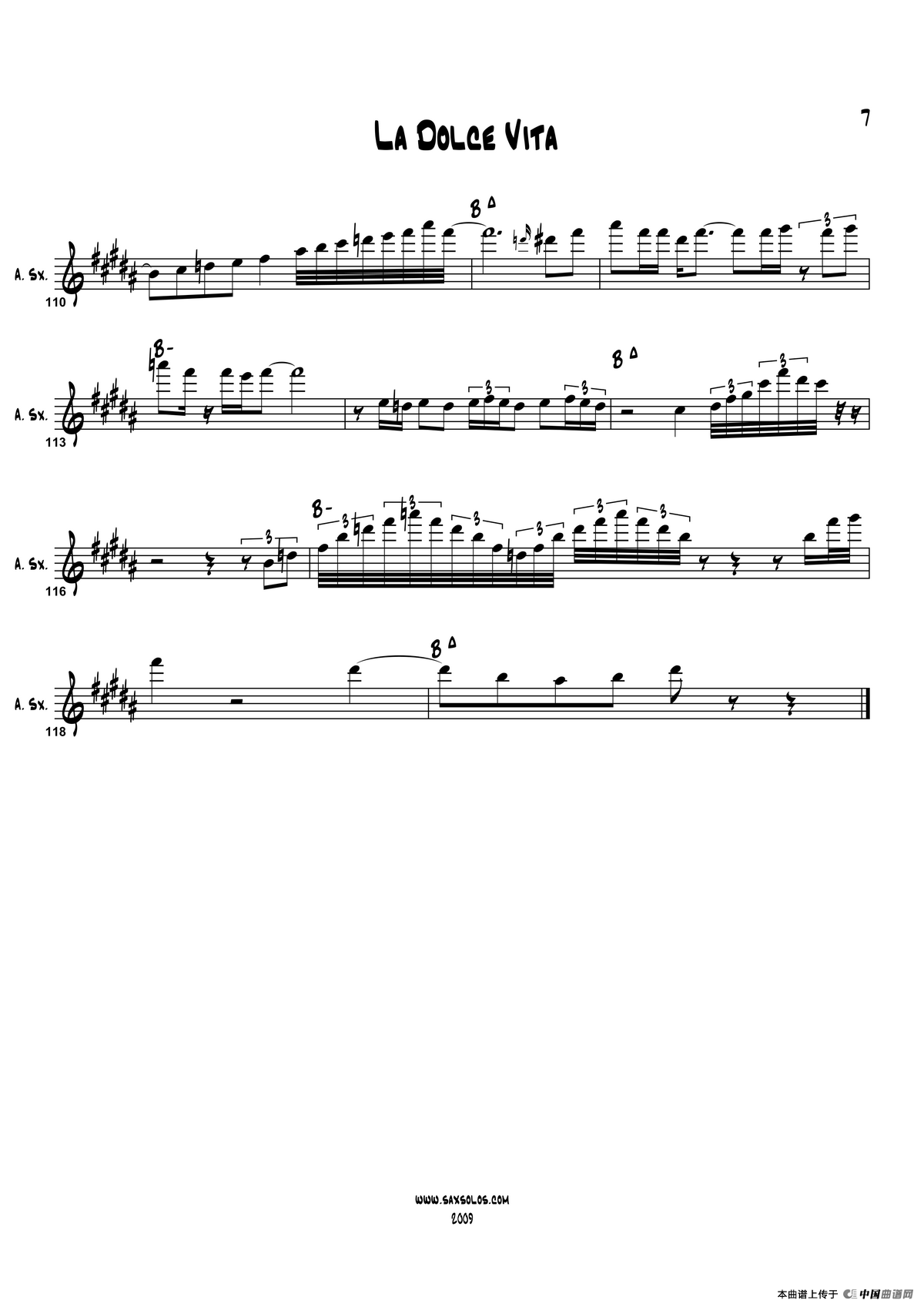 La Dolce Vita（中音萨克斯）